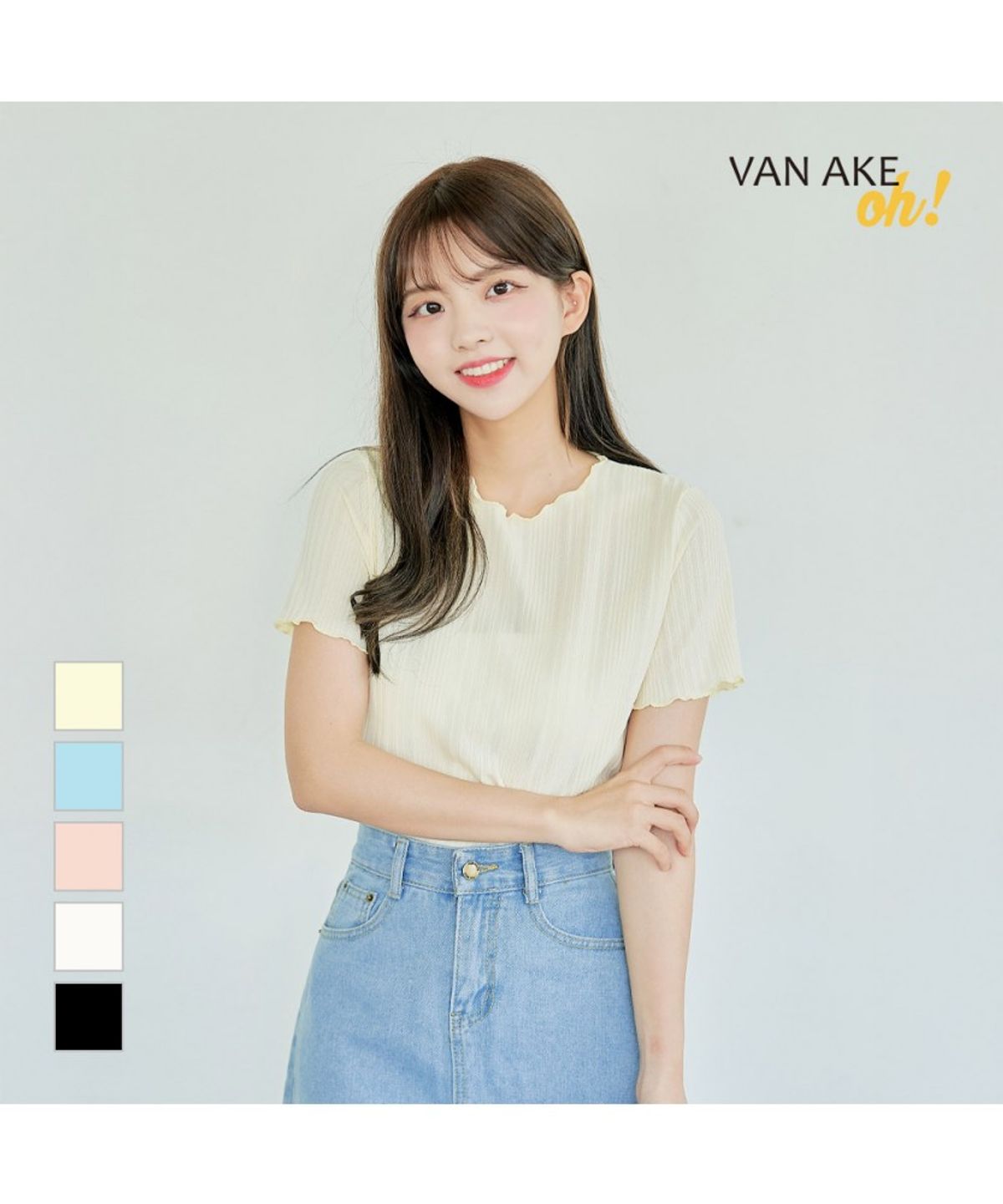 반에이크(VANAKE) 란이 반팔 티셔츠_OB16TSME09Z