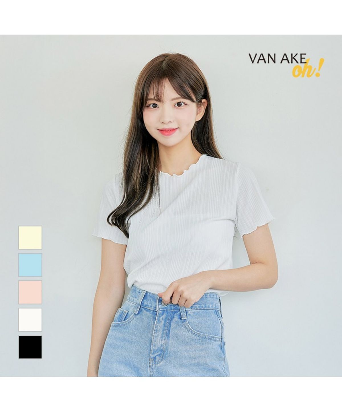 반에이크(VANAKE) 란이 반팔 티셔츠_OB16TSME09Z