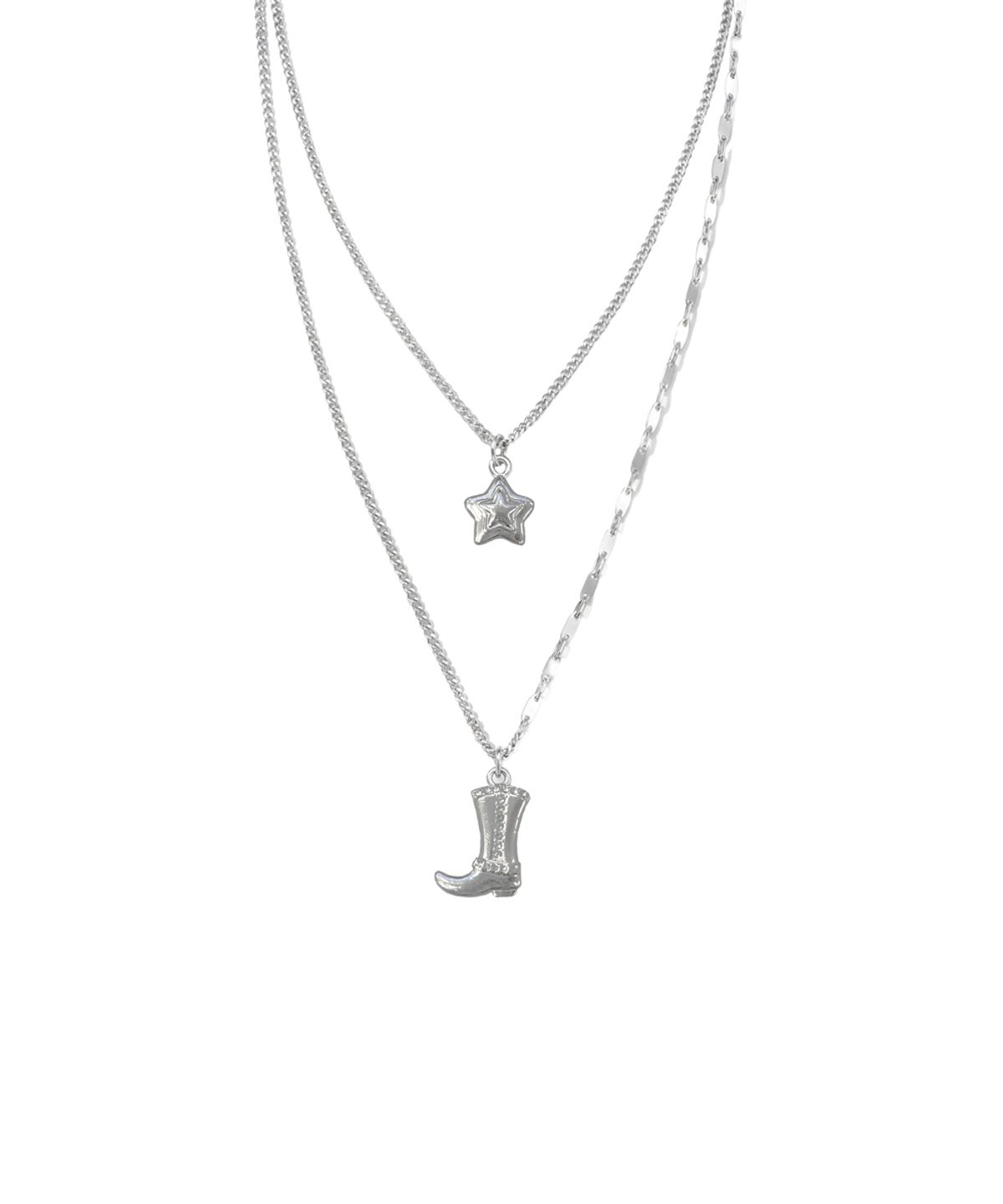 파시온(PASION) 웨스턴 스타 레이어드 목걸이_실버 Western Star Layered Necklace_Silver