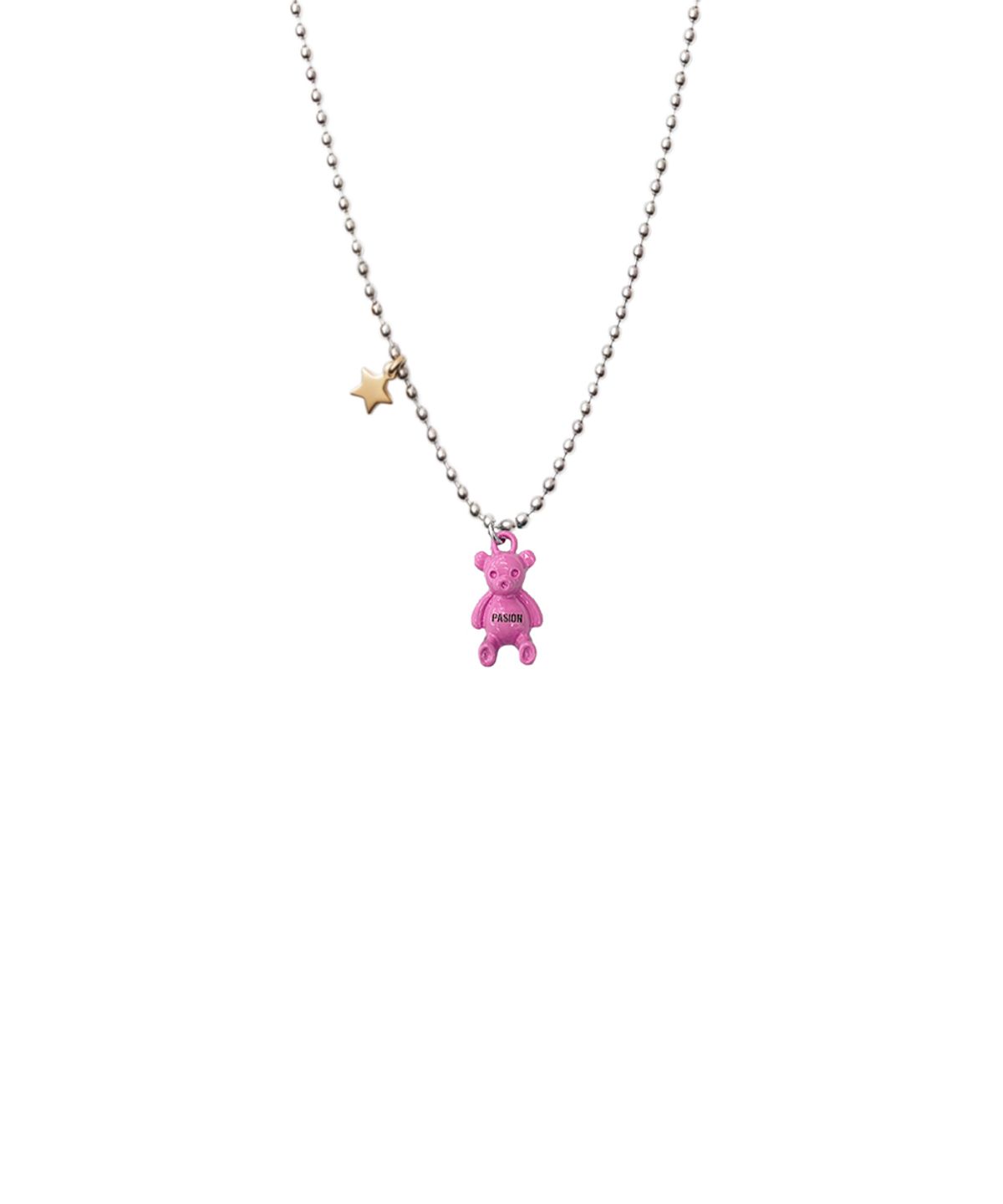 파시온(PASION) 스타 베어 목걸이_핑크 Star Bear Necklace_Pink