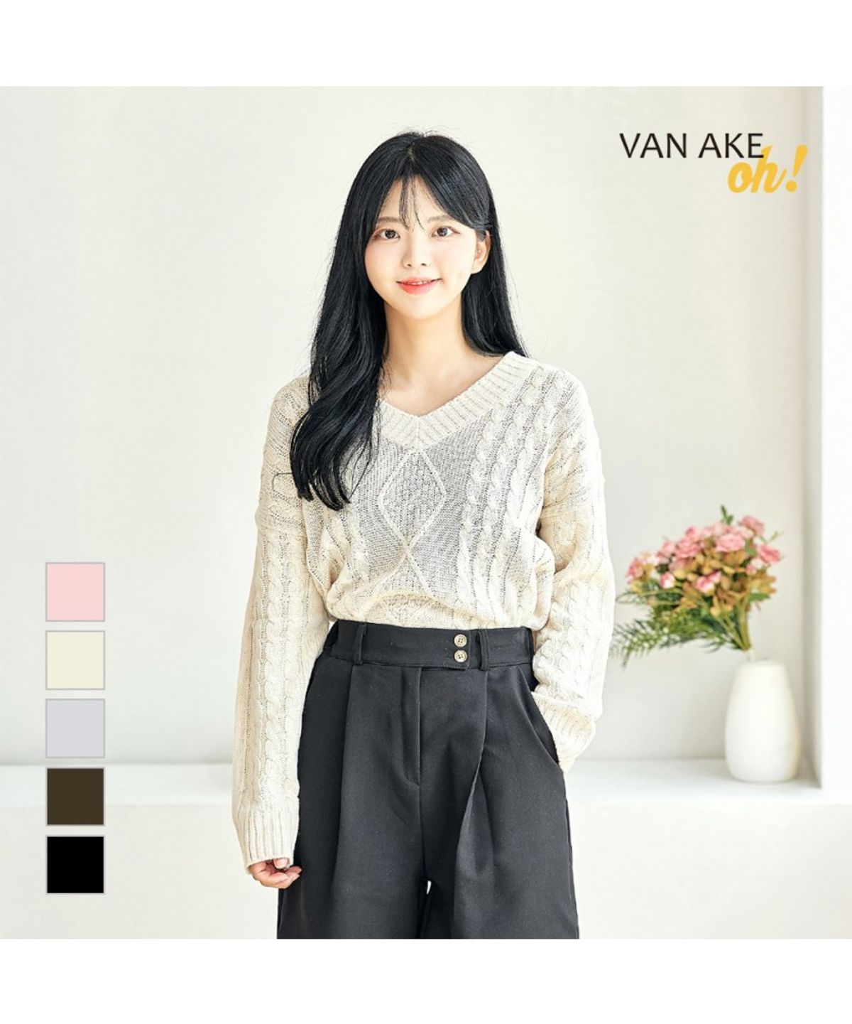 반에이크(VANAKE) 다엘 꽈배기 니트_OB17KNME07Z