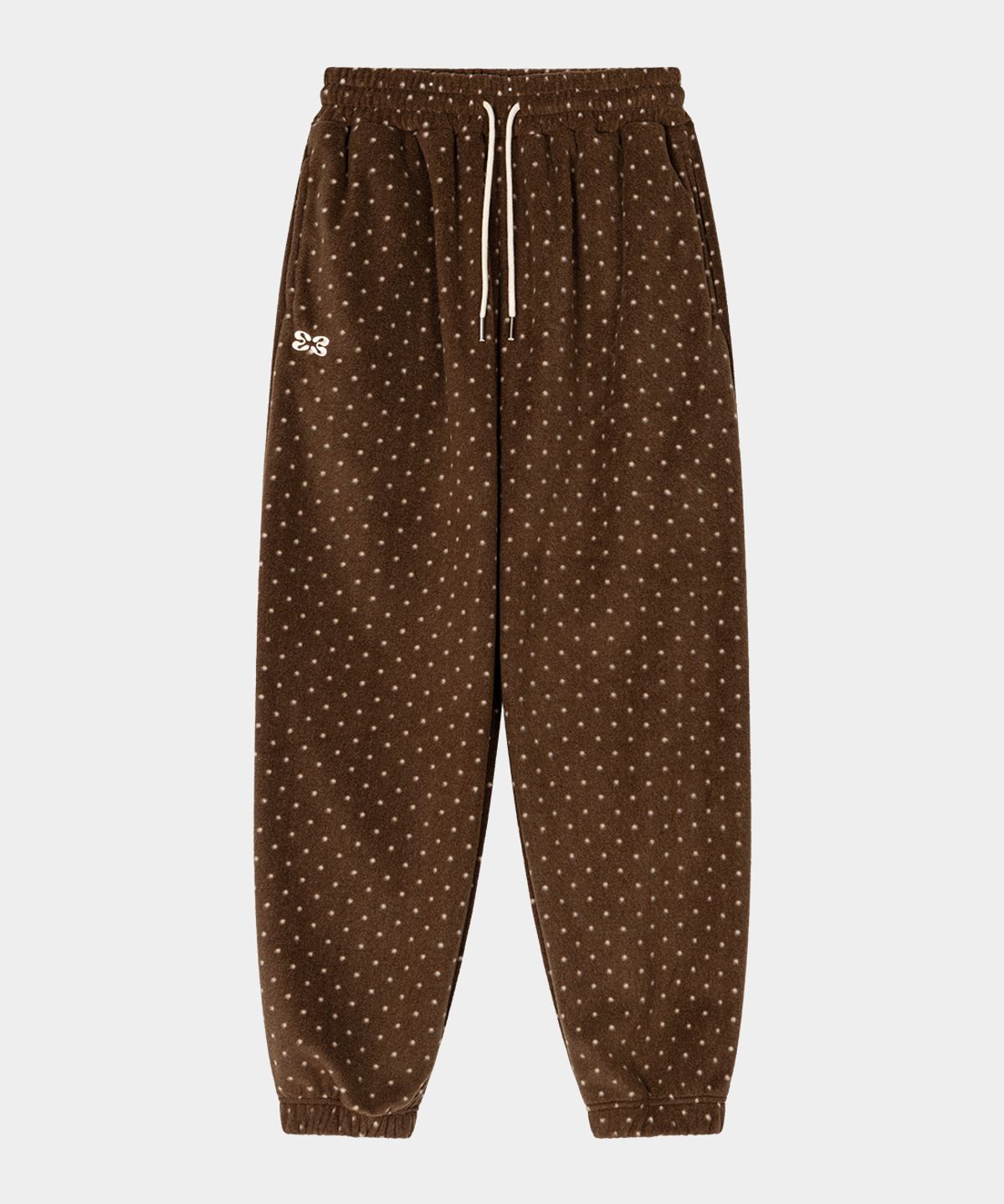 키시닝(KISYNING) Dot Fleece Jogger Pants (Brown)