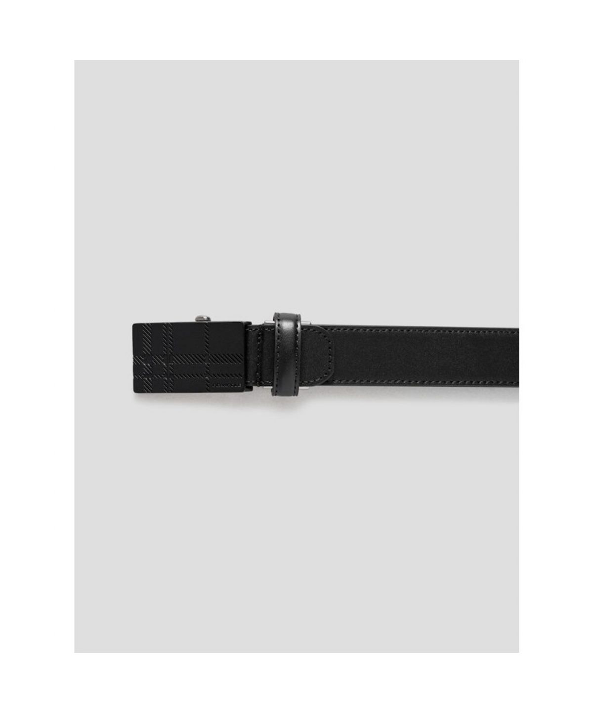 빈폴 액세서리(BEANPOLE ACCESSORY) 흑착 체크 자동 버클 벨트 - 블랙