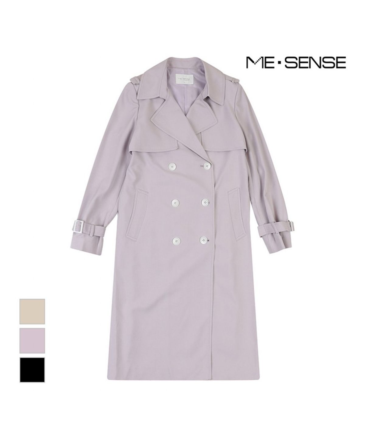 미센스(MESENSE) 모던 더블버튼 벨티드 트렌치코트_MB32BBM102A