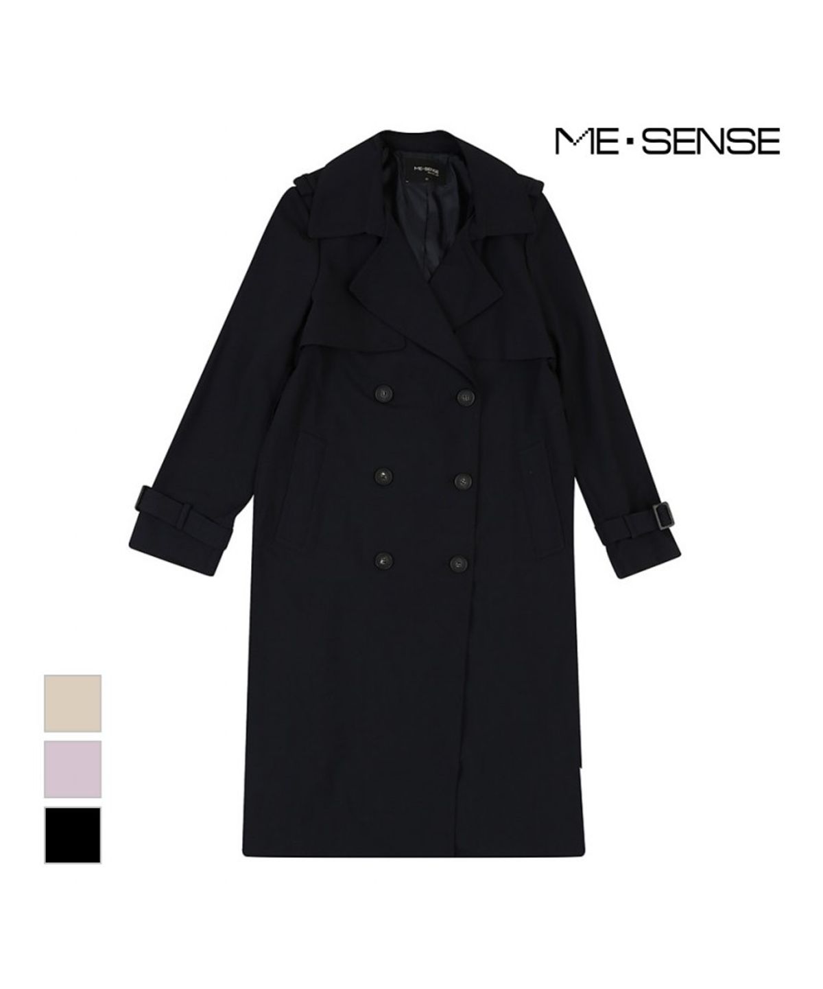미센스(MESENSE) 모던 더블버튼 벨티드 트렌치코트_MB32BBM102A