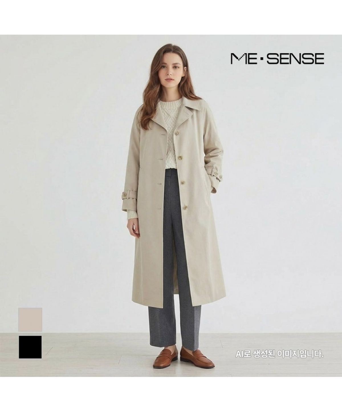 미센스(MESENSE) 루즈핏 벨티드 트렌치코트_MB32BBM103A