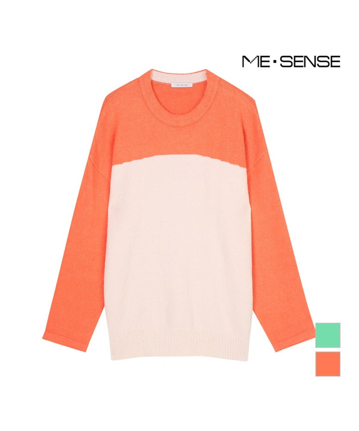 미센스(MESENSE) 배색 라운드 니트_MB12KNM606Z