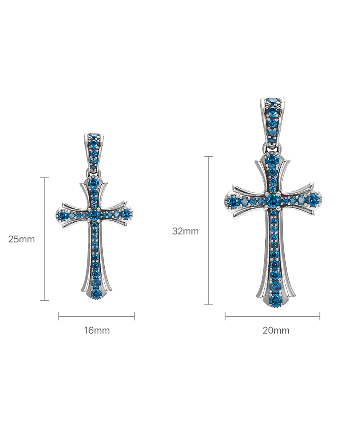 스팅925(STING925) Royal Cross Full Pave Color Pendant