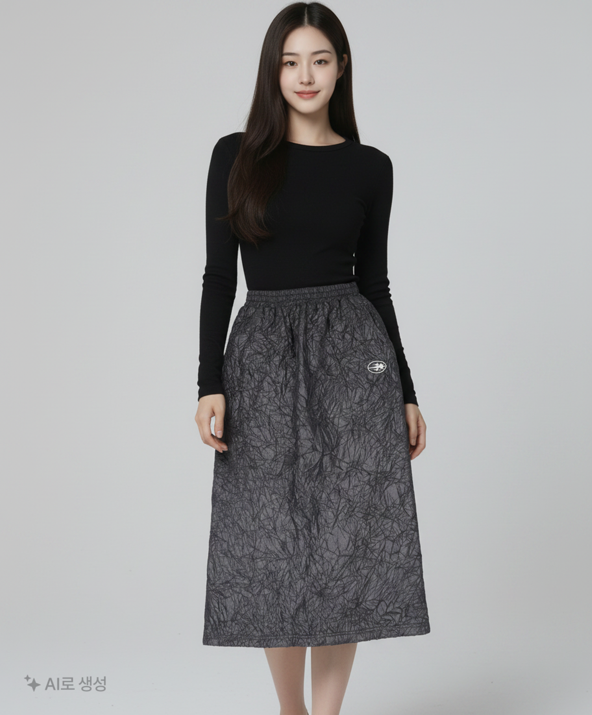 나이스고스트클럽(NICEGHOSTCLUB) PADDED WRINKLE SKIRT_BLACK(NG2CFUPA92A) F