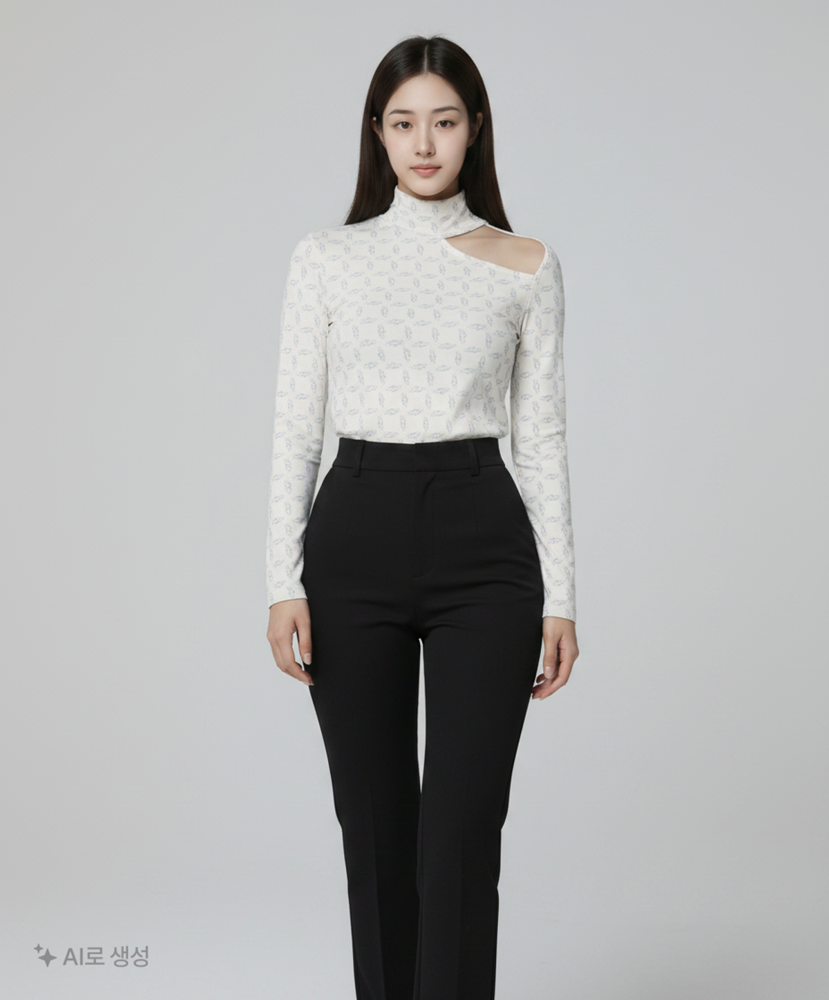 어피스오브케이크(APIECEOFCAKE) FLIP Pattern Turtleneck_White FREE