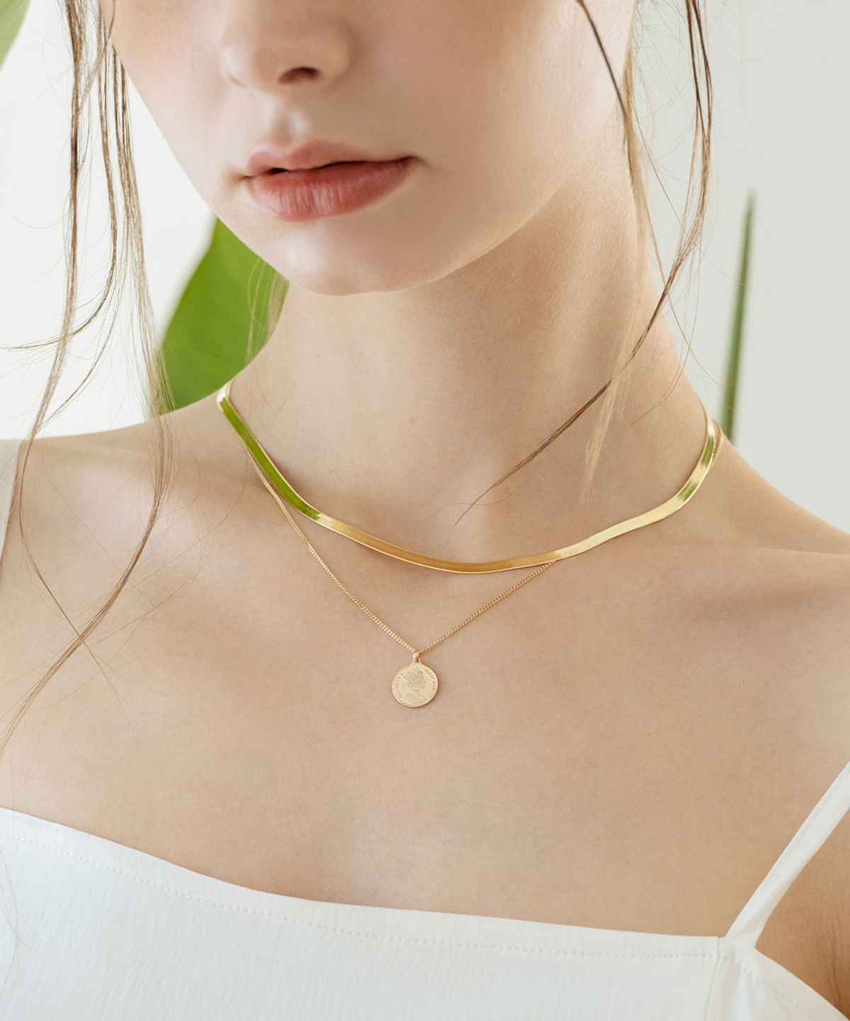 므씨엘(MCEL) 14K 리베르테 스네이크 목걸이 2mm