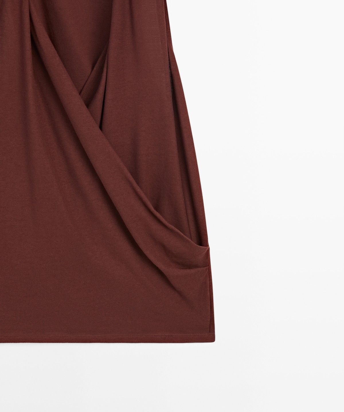 마시모두띠(MASSIMO DUTTI) 100% 코튼 드레이프 랩넥 탑