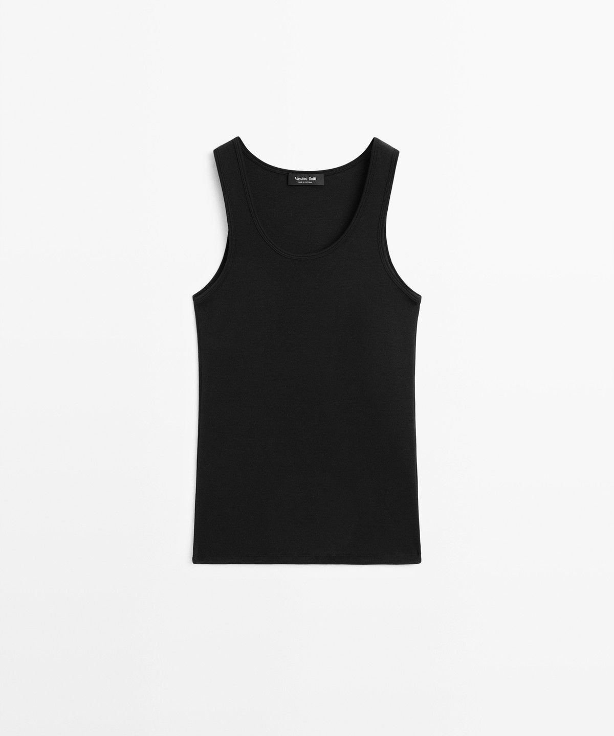 마시모두띠(MASSIMO DUTTI) 코튼 블렌드 크루넥 슬리브리스 티셔츠