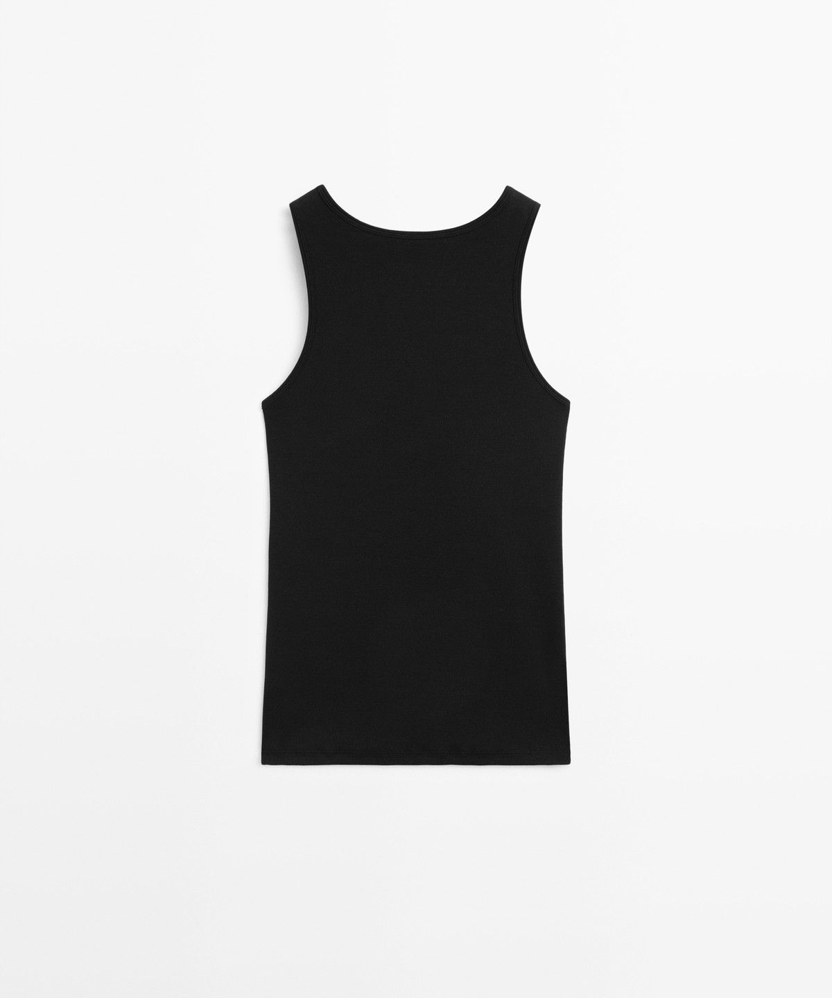 마시모두띠(MASSIMO DUTTI) 코튼 블렌드 크루넥 슬리브리스 티셔츠