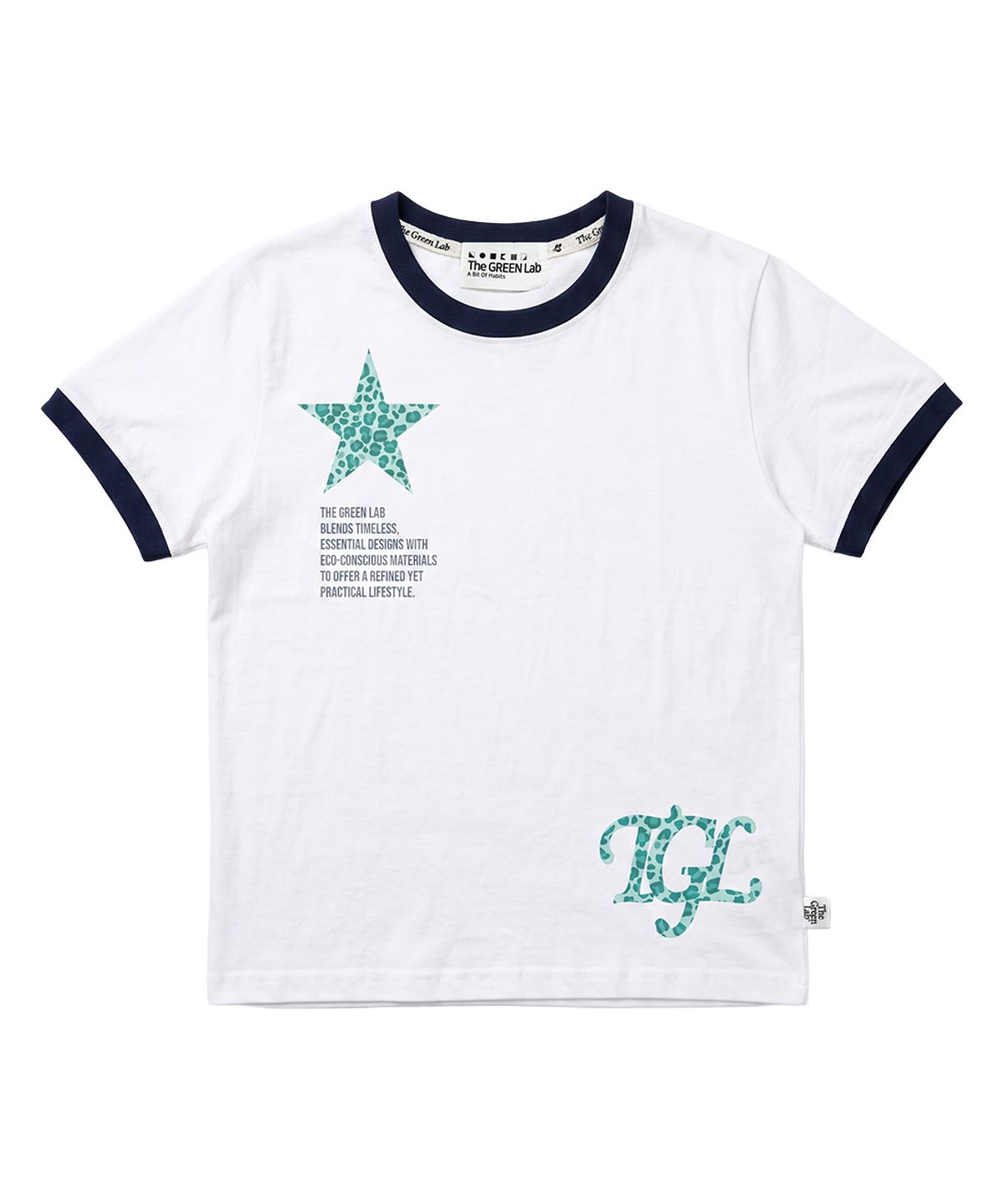 더그린랩(THE GREEN LAB) STAR 링거 반팔티 [화이트]