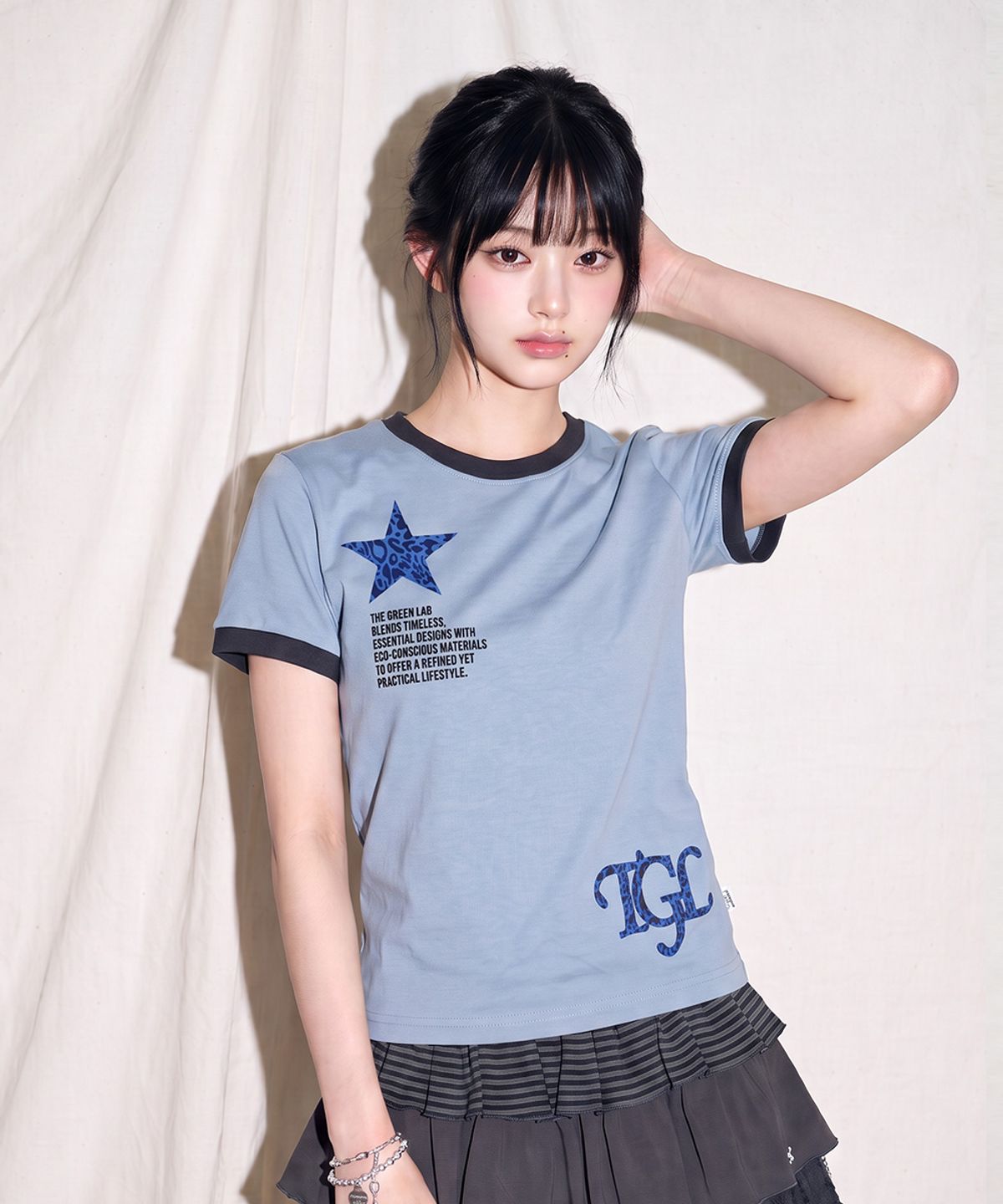 더그린랩(THE GREEN LAB) STAR 링거 반팔티 [화이트]