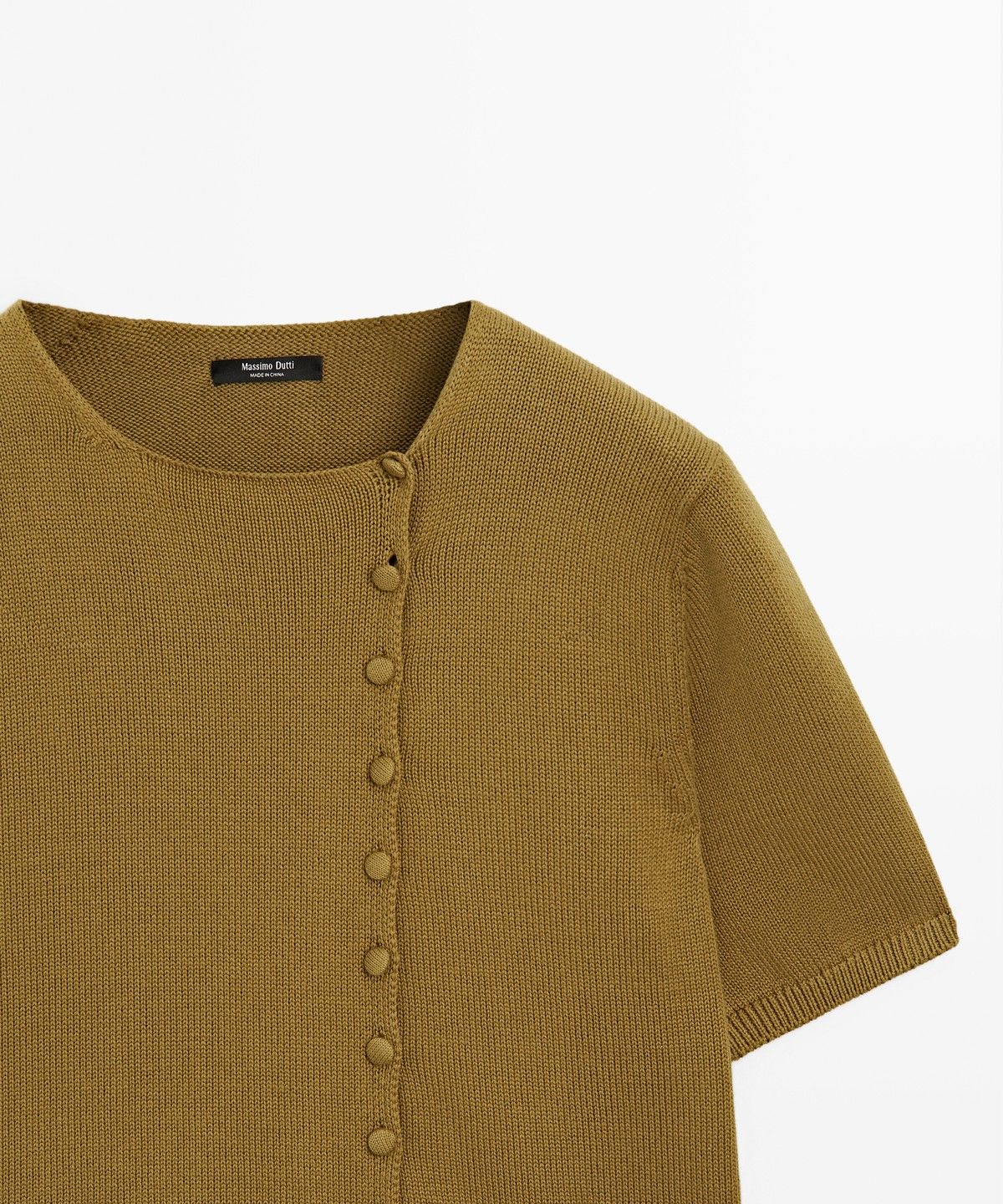 마시모두띠(MASSIMO DUTTI) 100% 코튼 반팔 니트 가디건