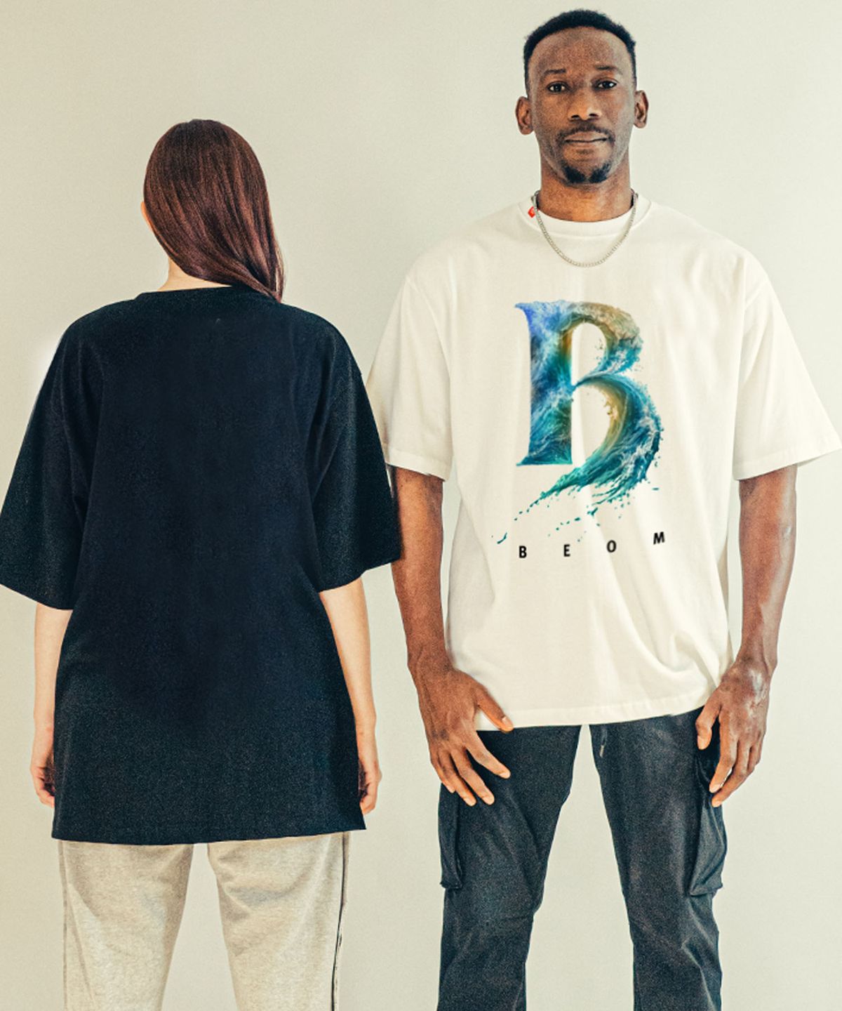범(BEOM) 웨이브 B 티셔츠 화이트