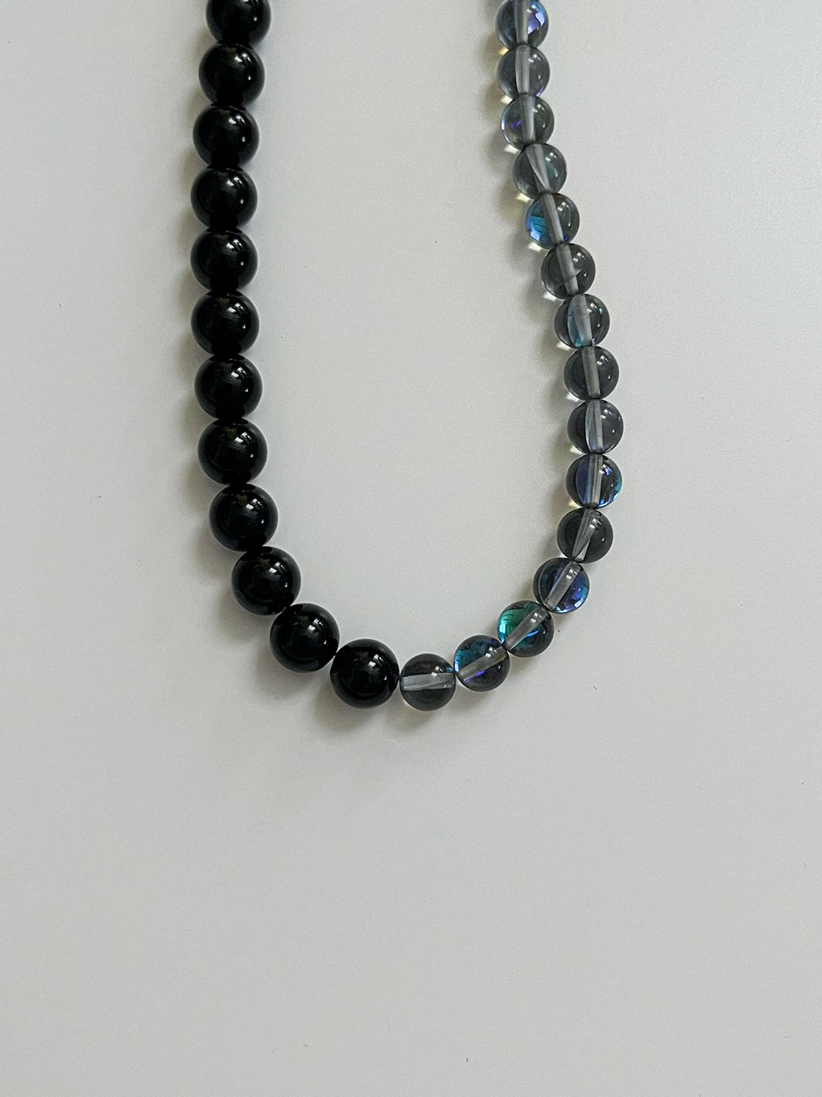 소수(SOSOO) Two Mix Gemstone Toggle Necklace [Aurora]