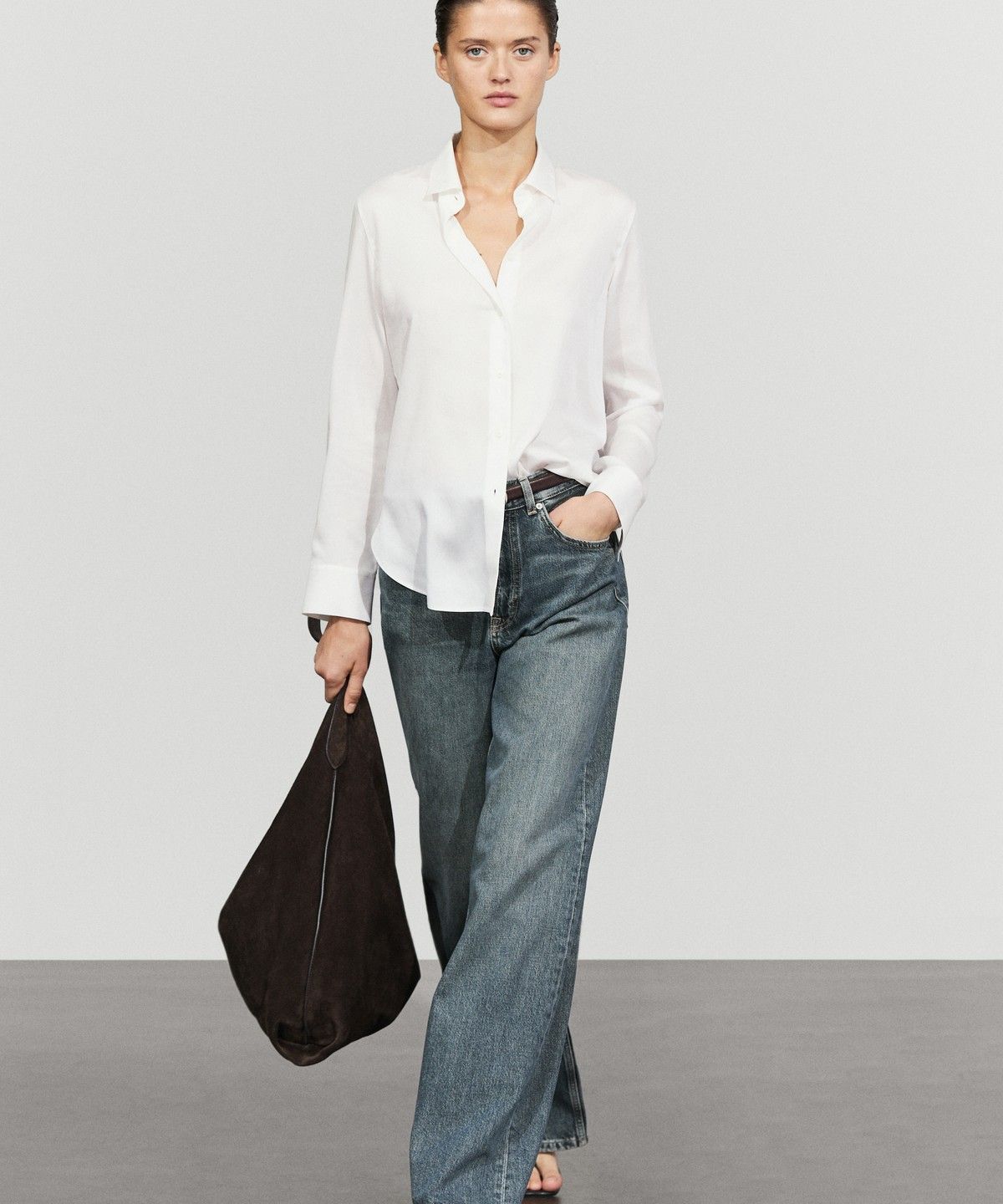 마시모두띠(MASSIMO DUTTI) 라이오셀 플루이드 셔츠
