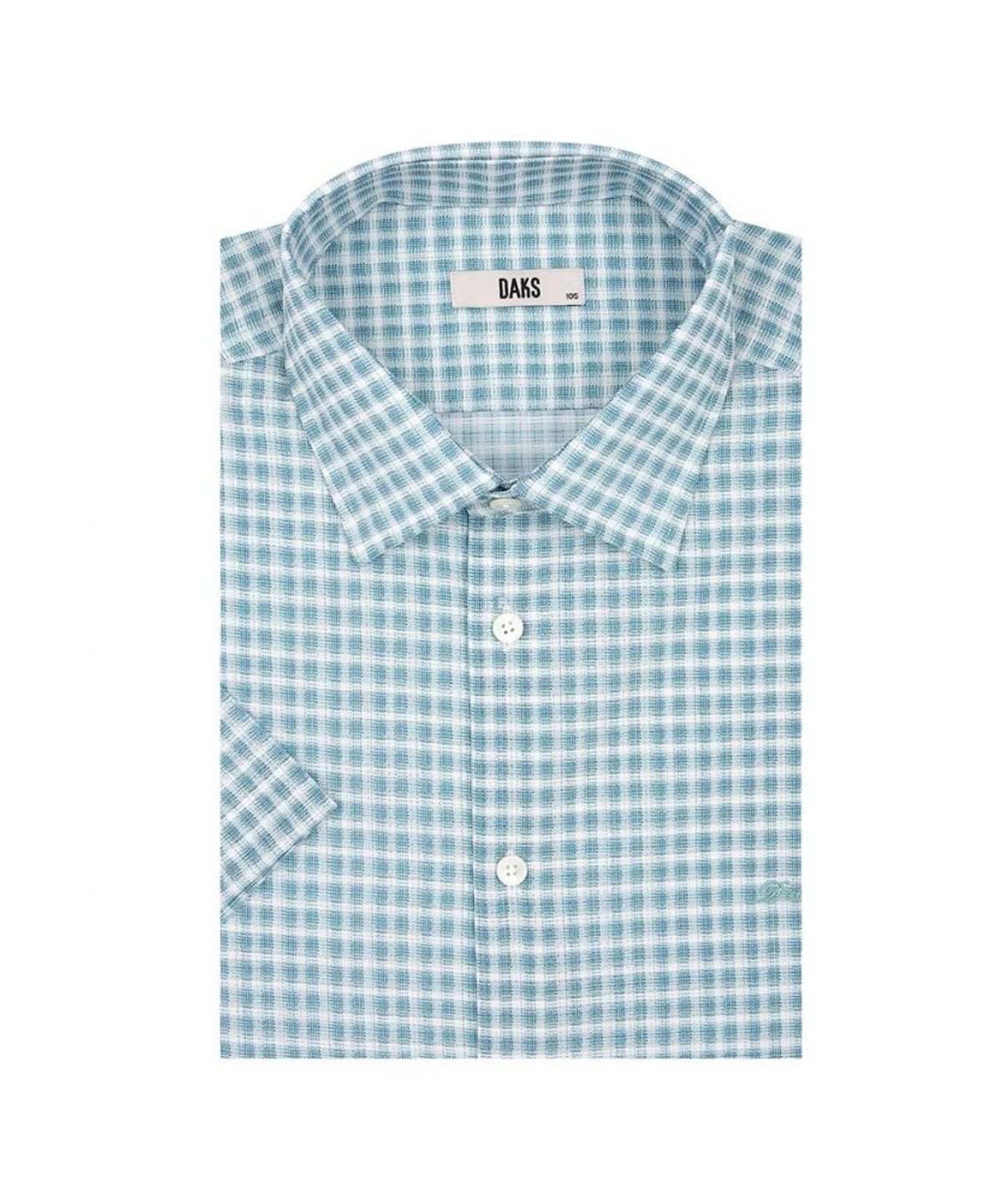 닥스셔츠(DAKS SHIRTS) 노케어 폴리혼방 스몰체크 캐주얼 셔츠 레귤러핏 그린_DMS1SHCS156E1