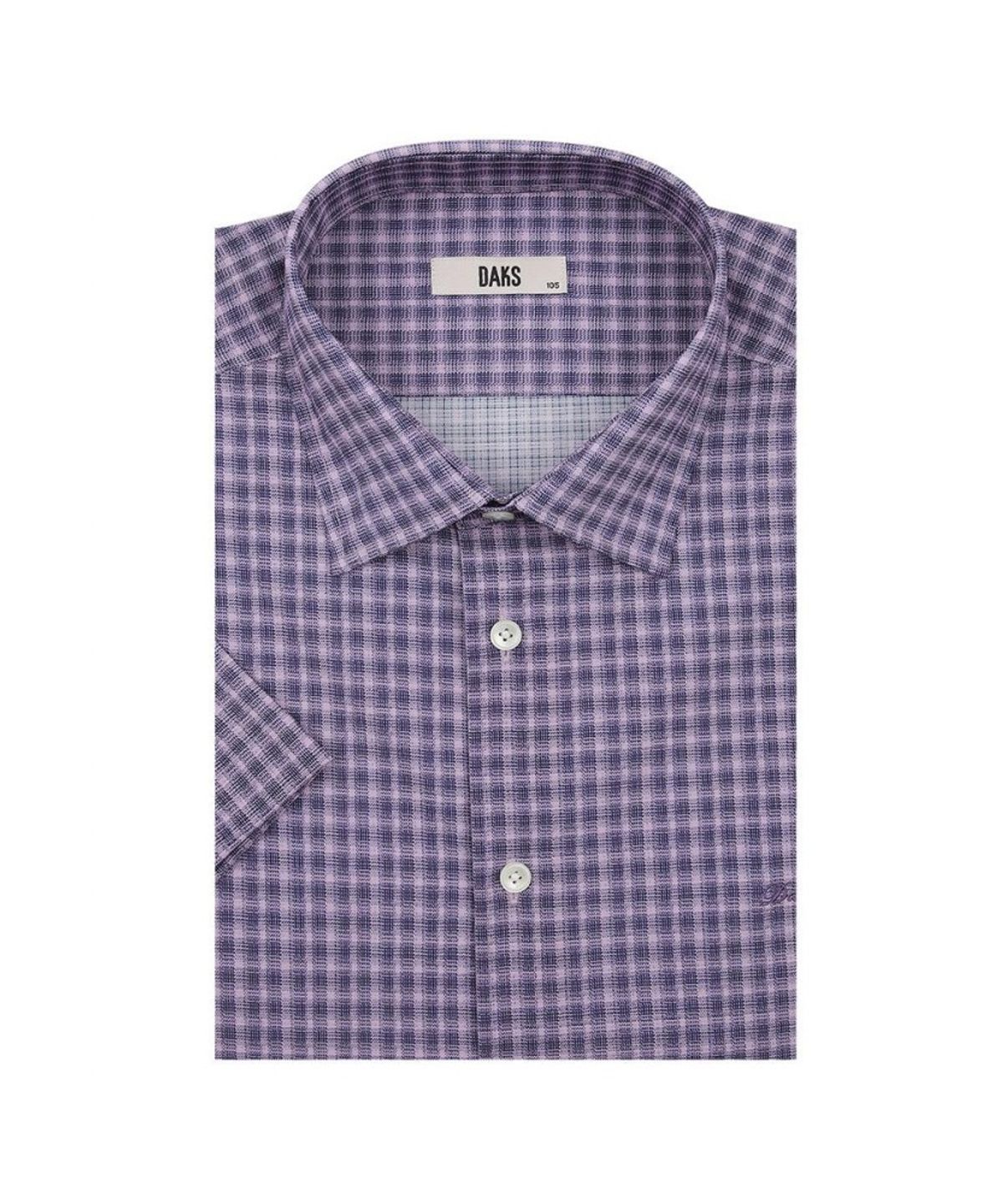 닥스셔츠(DAKS SHIRTS) 노케어 폴리혼방 스몰체크 캐주얼 셔츠 레귤러핏 바이올렛_DMS1SHCS156V1