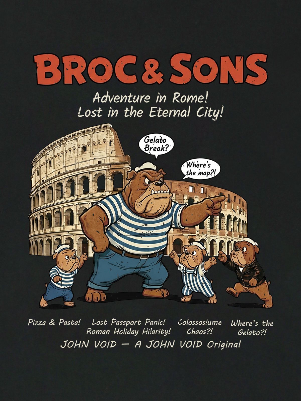 세이브어독(SAVE A DOG) BROC&SONS ROME HALF-SLEEVE T-SHIRT (KIDS & UNISEX SIZE ~5XL)