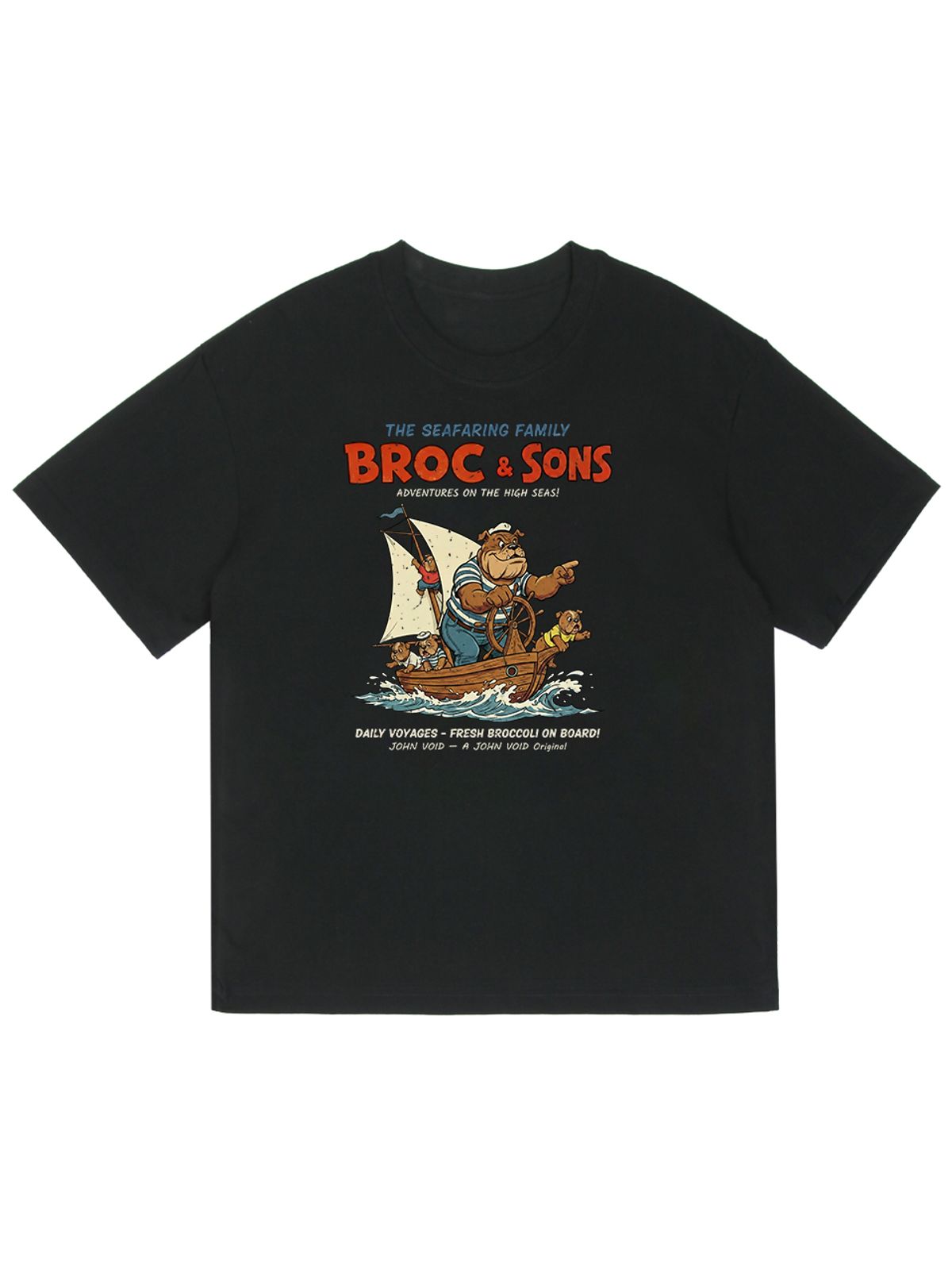 세이브어독(SAVE A DOG) BROC&SONS BOAT HALF-SLEEVE T-SHIRT (KIDS & UNISEX SIZE ~5XL)