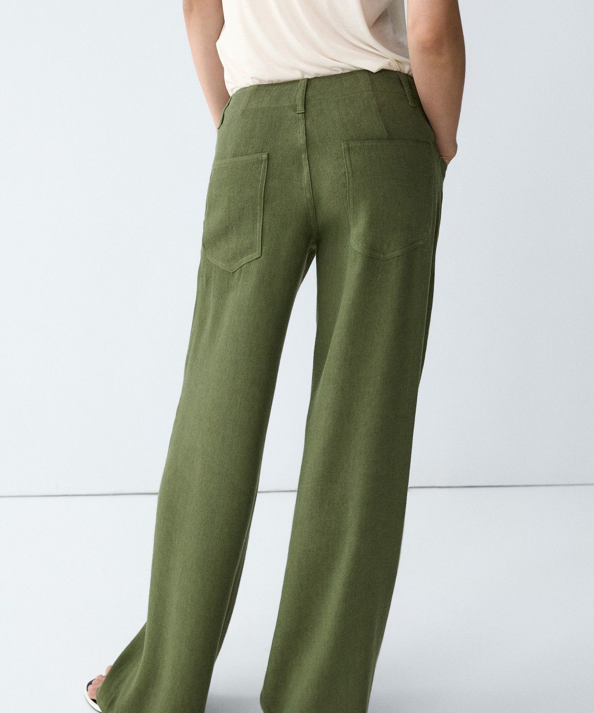 마시모두띠(MASSIMO DUTTI) 린넨 블렌드 스트레이트 팬츠
