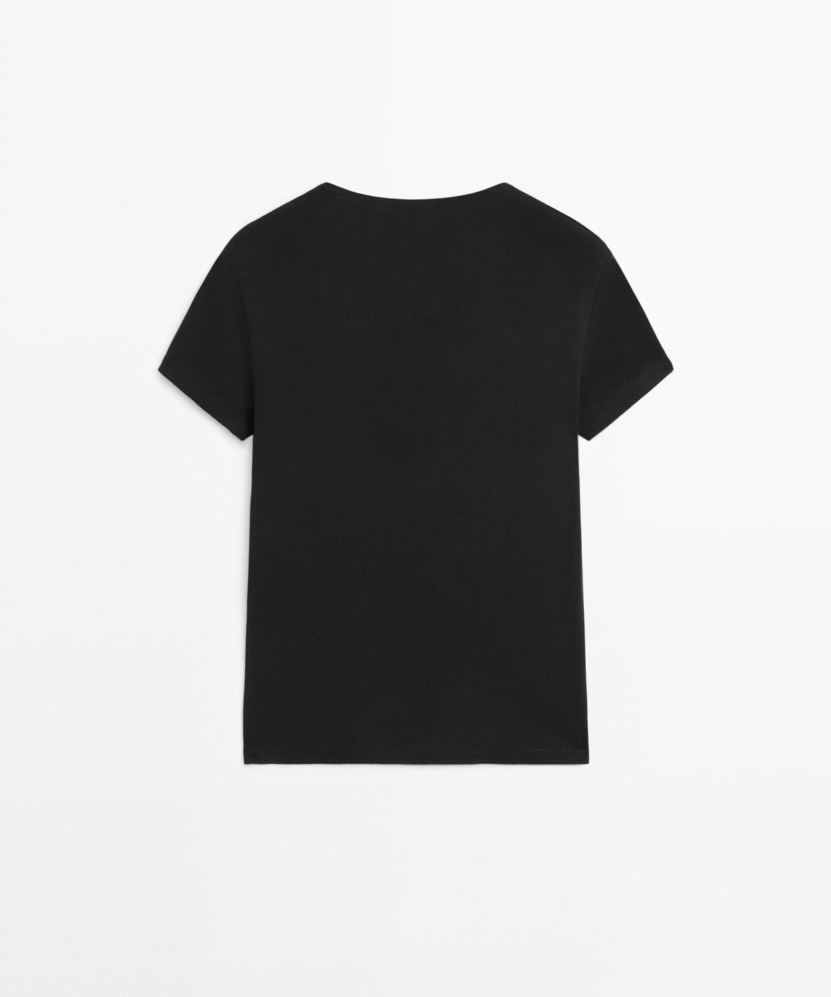마시모두띠(MASSIMO DUTTI) 레이스 디테일 V넥 티셔츠