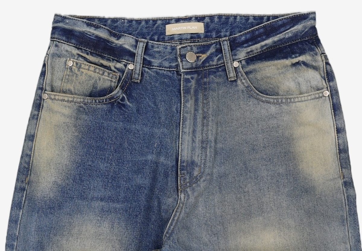 마틴플랜(MARTIN PLAN) Contrast Laser Jeans - BLUE M