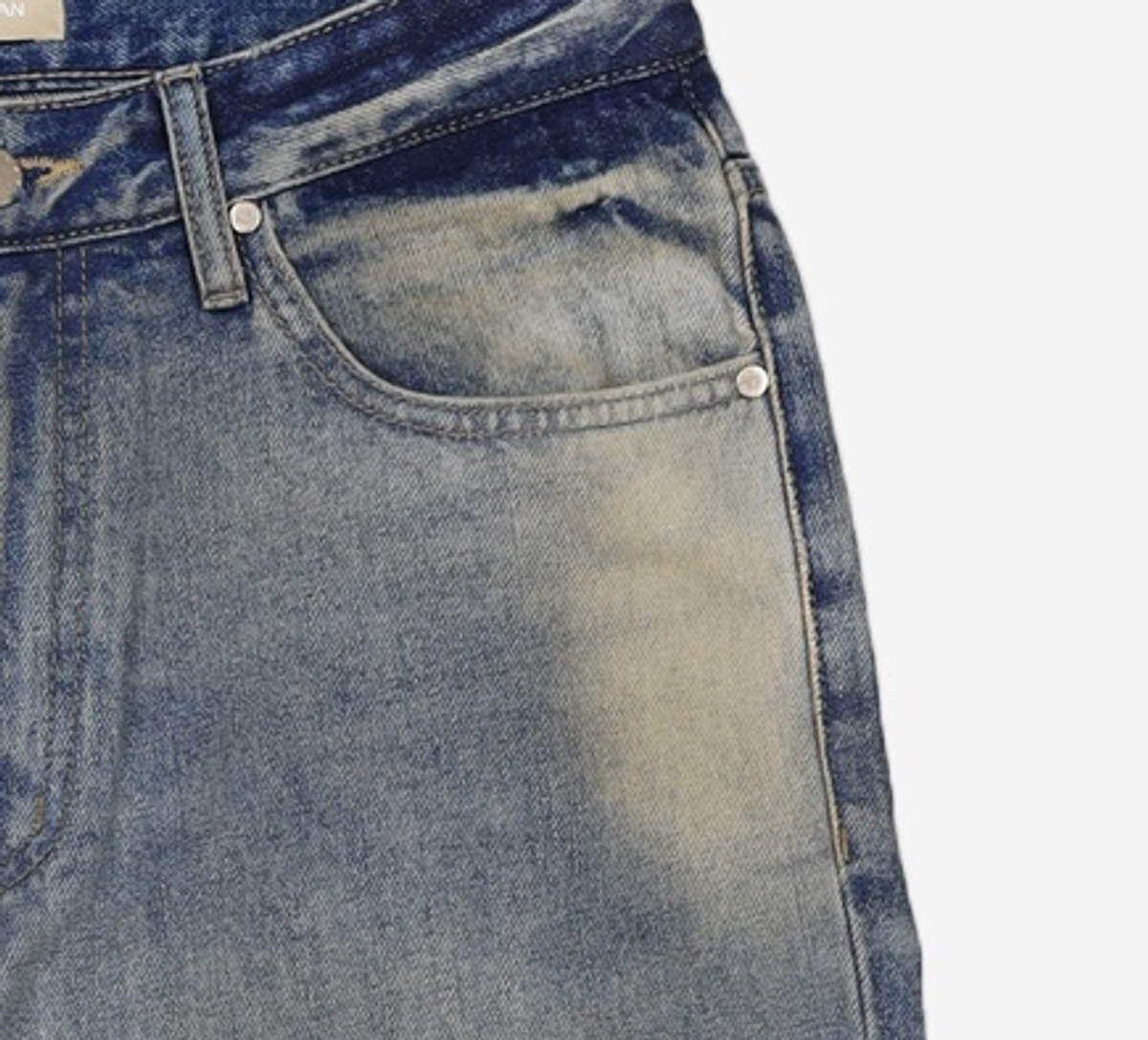 마틴플랜(MARTIN PLAN) Contrast Laser Jeans - BLUE M