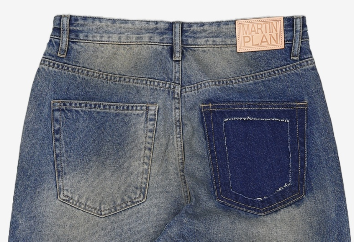마틴플랜(MARTIN PLAN) Contrast Laser Jeans - BLUE M