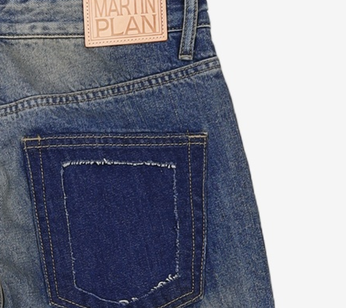 마틴플랜(MARTIN PLAN) Contrast Laser Jeans - BLUE M
