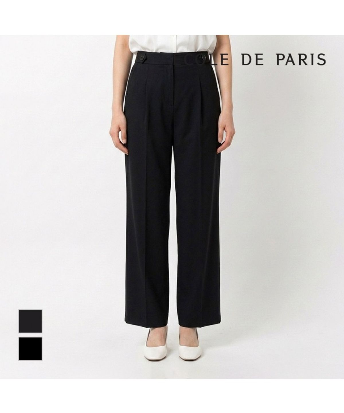 에꼴드파리(ECOLEDEPARIS) 슬림 와이드 팬츠_RB34WPAM09Z