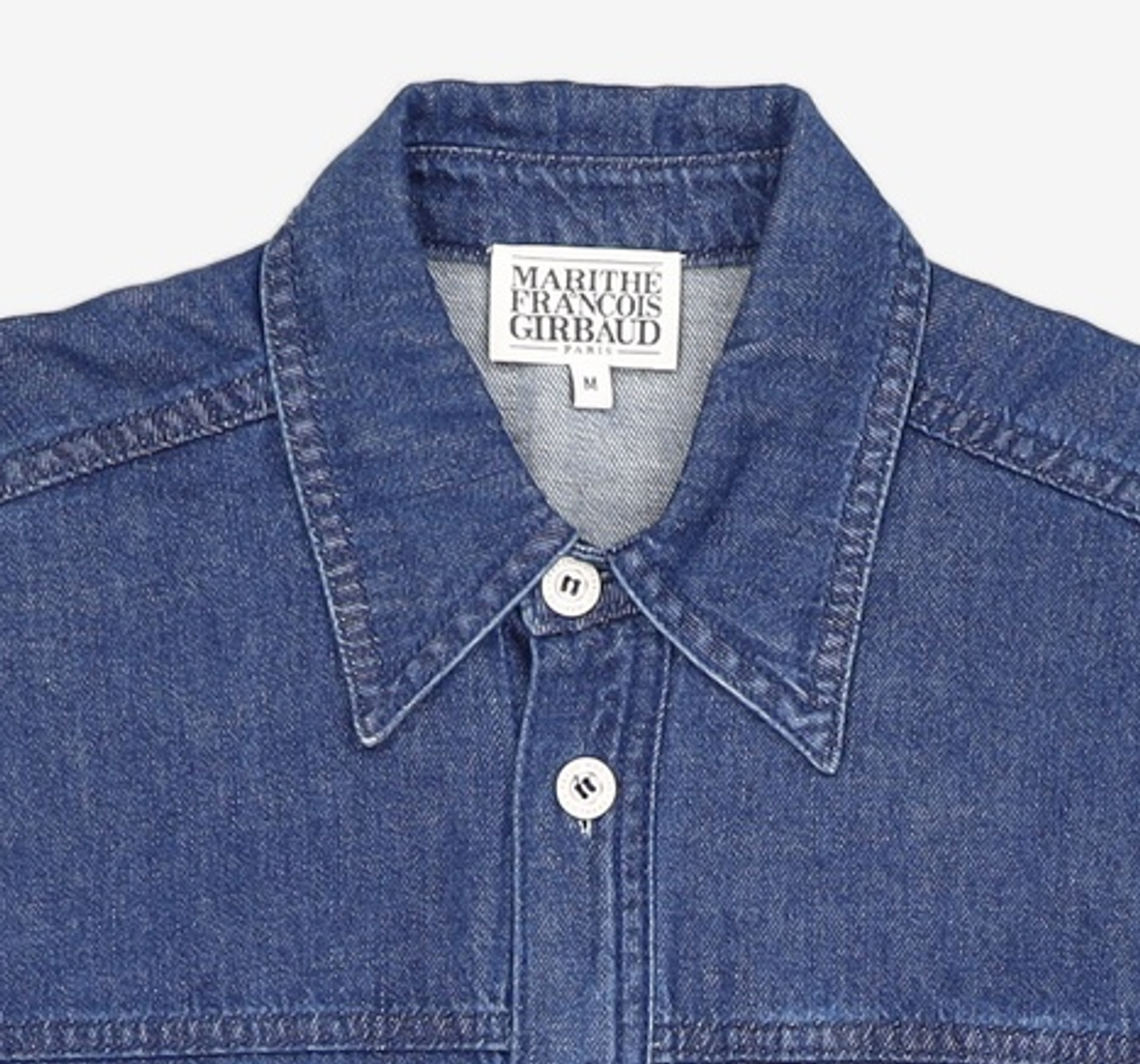 마리떼 프랑소와 저버(MARITHÉ + FRANҪOIS GIRBAUD) HALF SLEEVE DENIM SHIRT light blue M