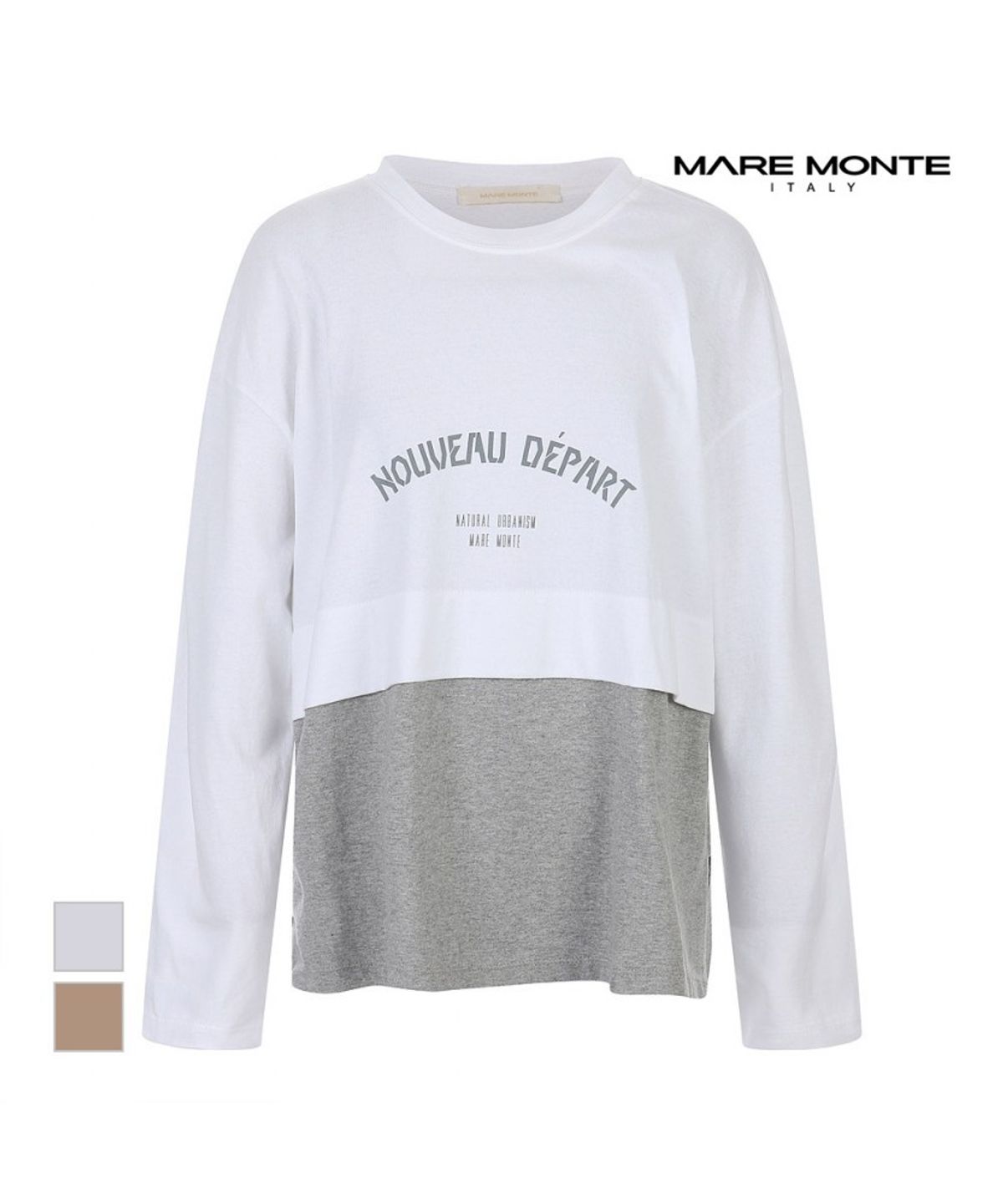 마레몬떼(MAREMONTE) 투톤배색 티셔츠_M243MTS17D0
