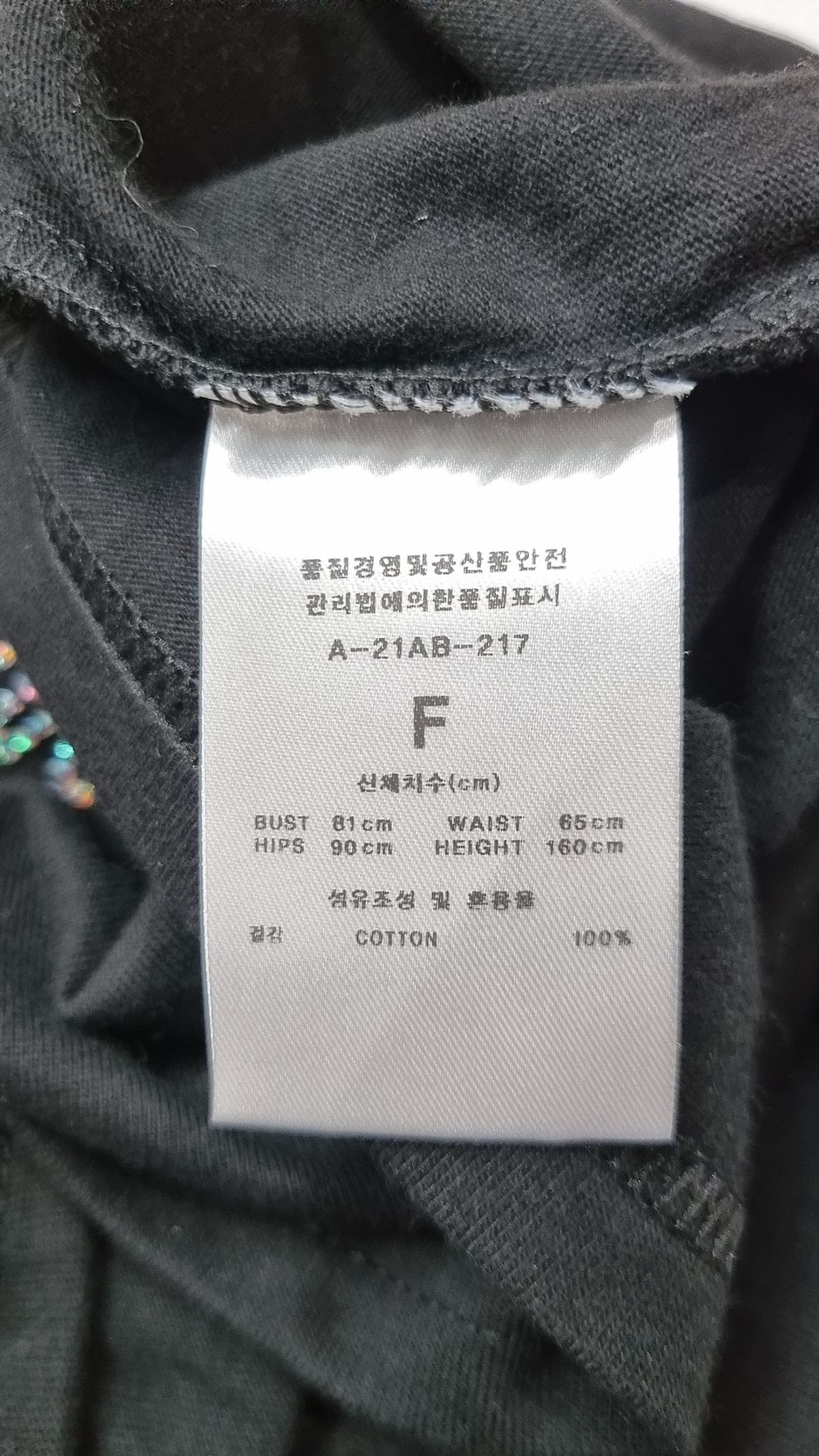 앤디아더(ANDTHEOTHER) 블랙 파라다이스 크롭 오버 티셔츠 F
