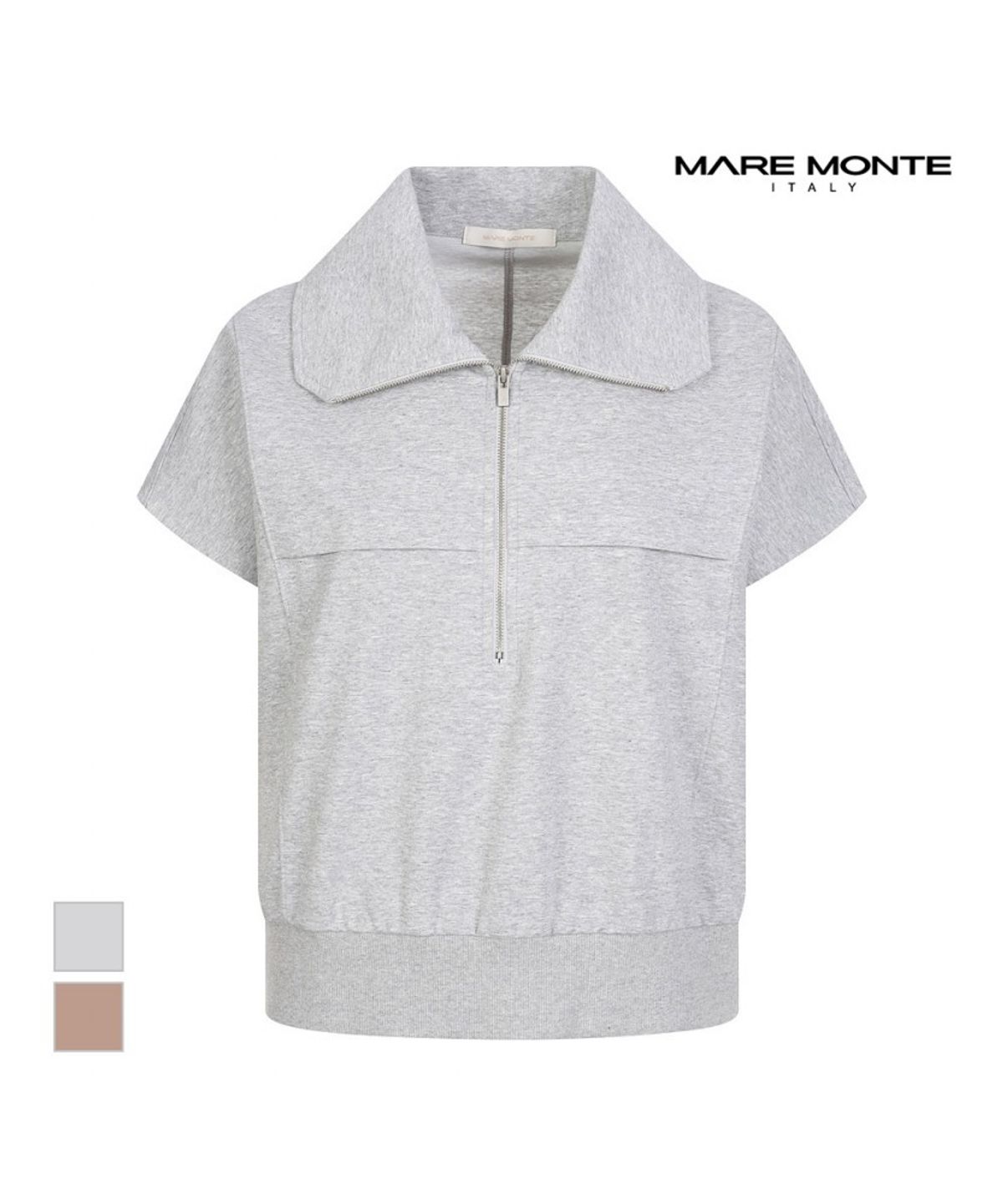 마레몬떼(MAREMONTE) 반집업 카라 티셔츠_M237MTS66P0