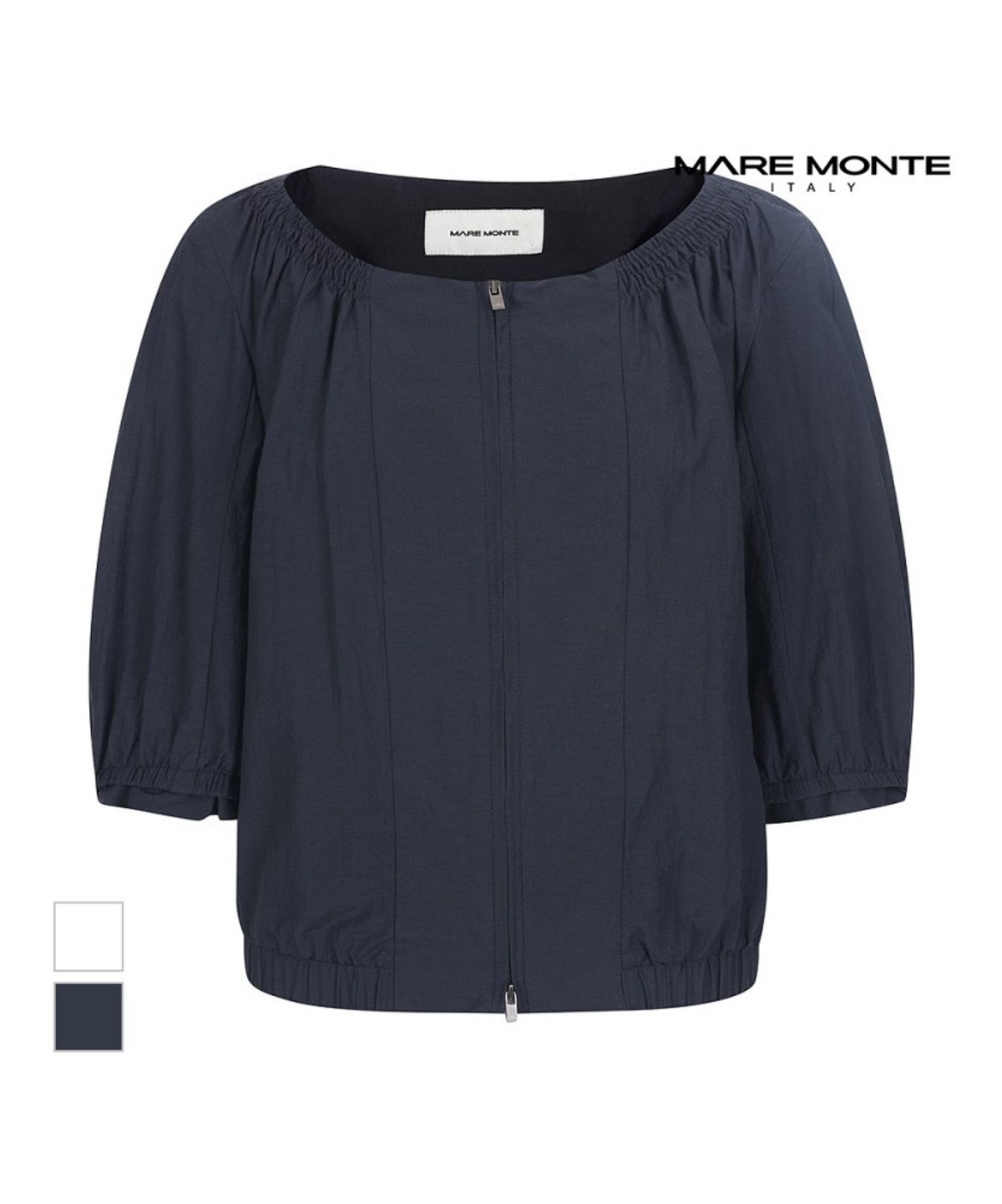 마레몬떼(MAREMONTE) 셔링 집업 점퍼_M235MJP30S0