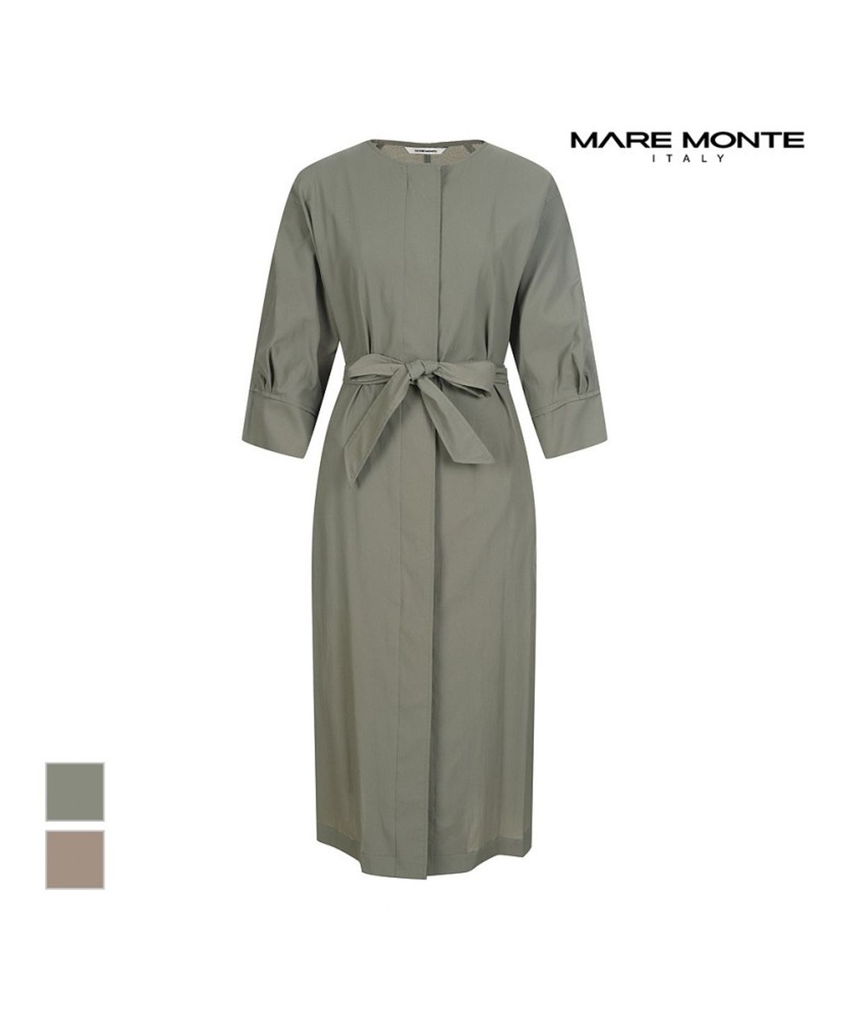 마레몬떼(MAREMONTE) 라운드넥 벨트 트렌치코트_M234MCT05M0
