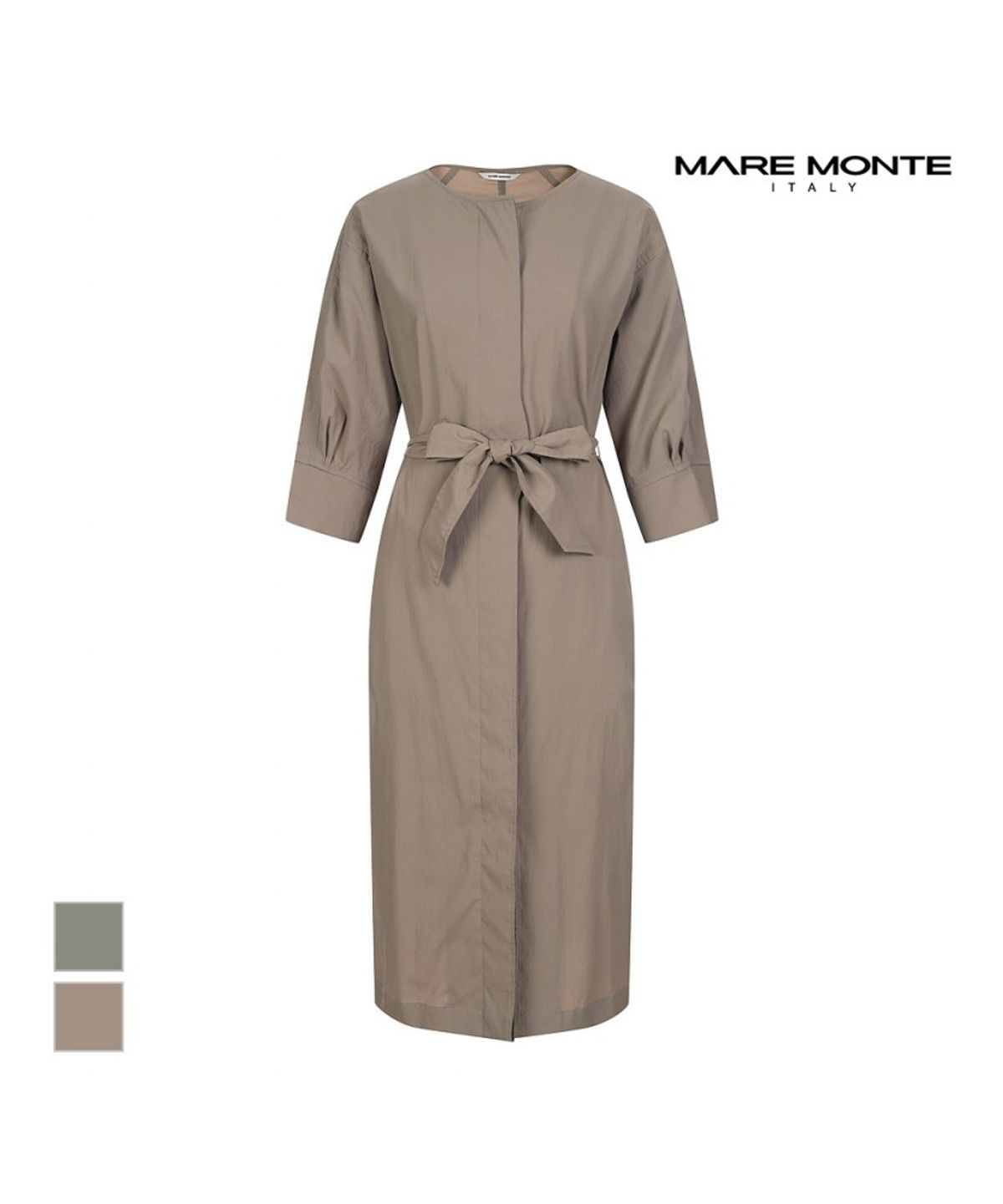 마레몬떼(MAREMONTE) 라운드넥 벨트 트렌치코트_M234MCT05M0