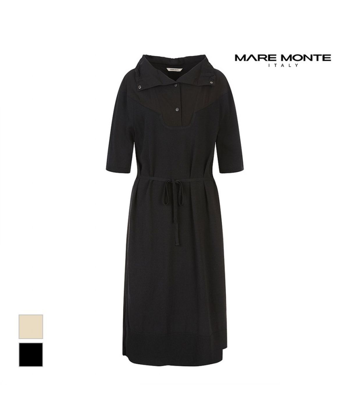 마레몬떼(MAREMONTE) 니트배색 원피스_M244MOP25P0
