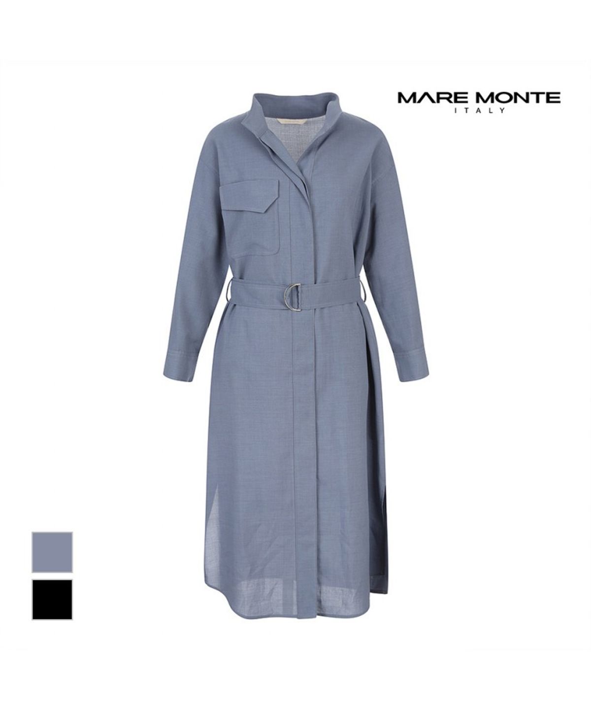 마레몬떼(MAREMONTE) 트임넥 벨티드 원피스_M244MOP26S0