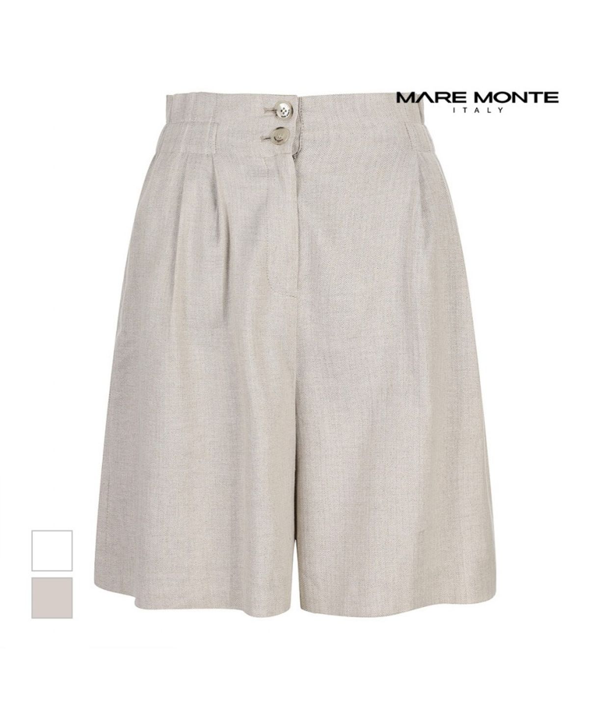 마레몬떼(MAREMONTE) 셋업 린넨블렌드 투턱반바지_M244MSL34S0