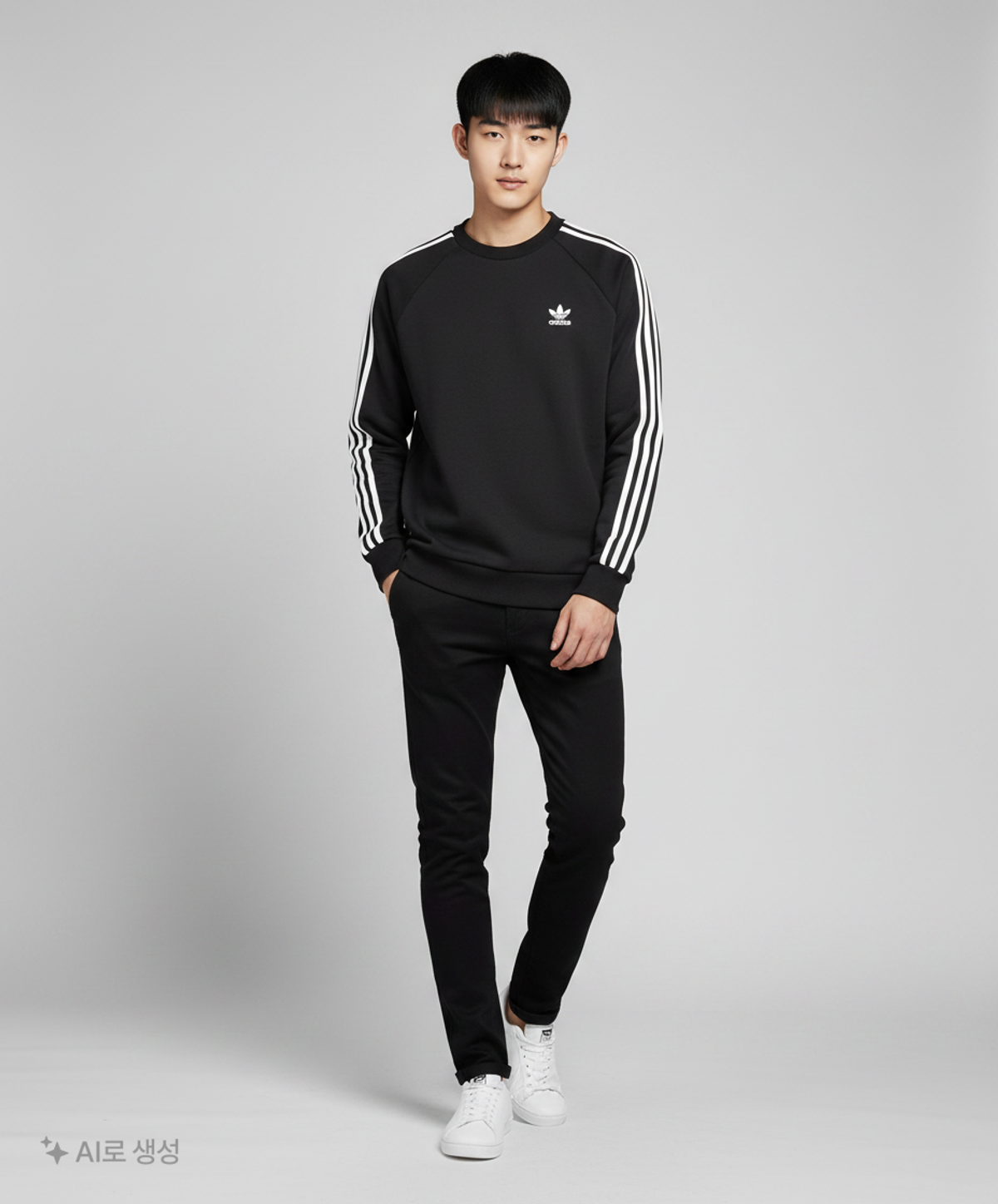 아디다스(ADIDAS) 3 ST 크루 - 블랙 / DV1555 M