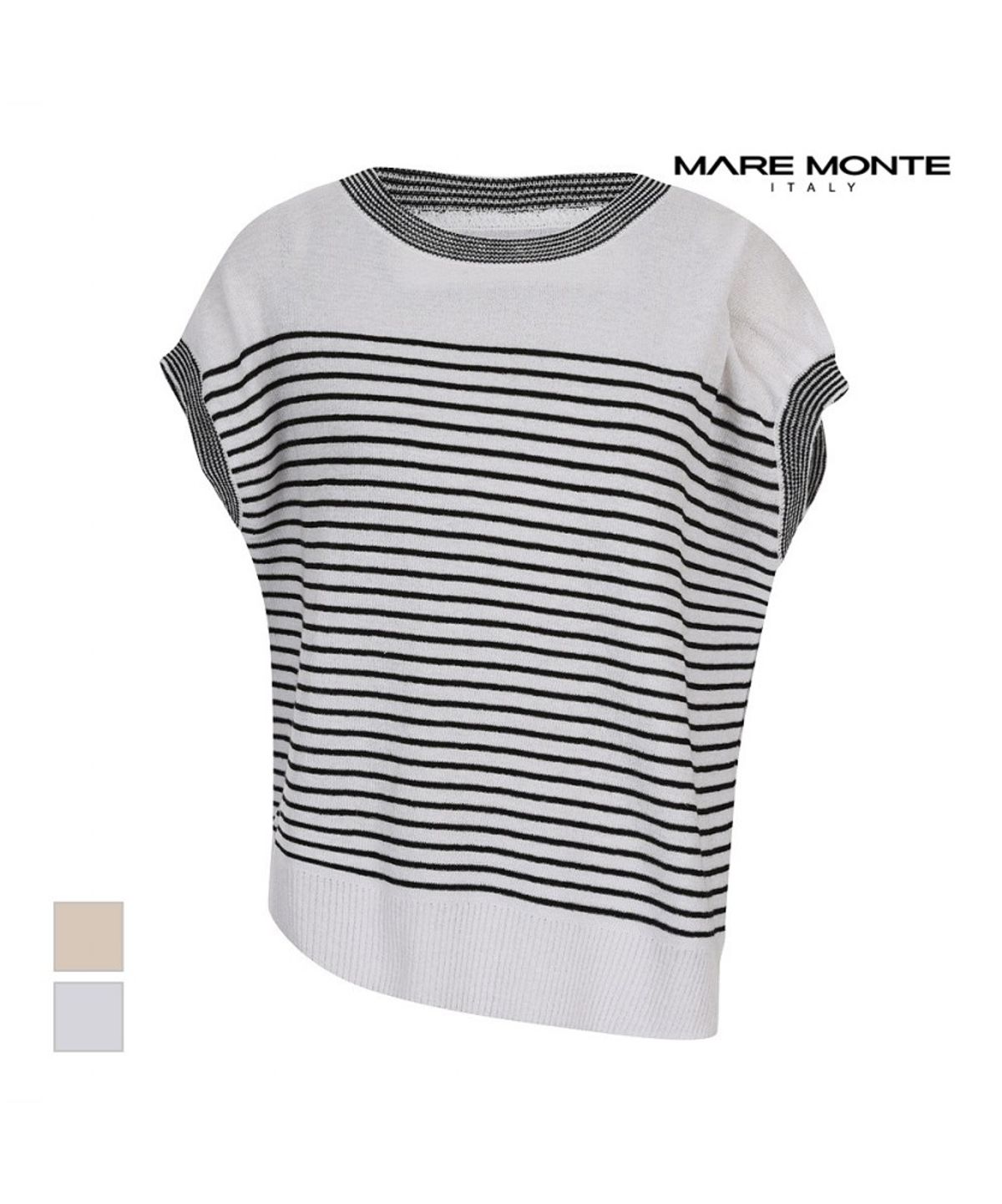 마레몬떼(MAREMONTE) 스트라이프 민소매 니트_M245MKT30P0