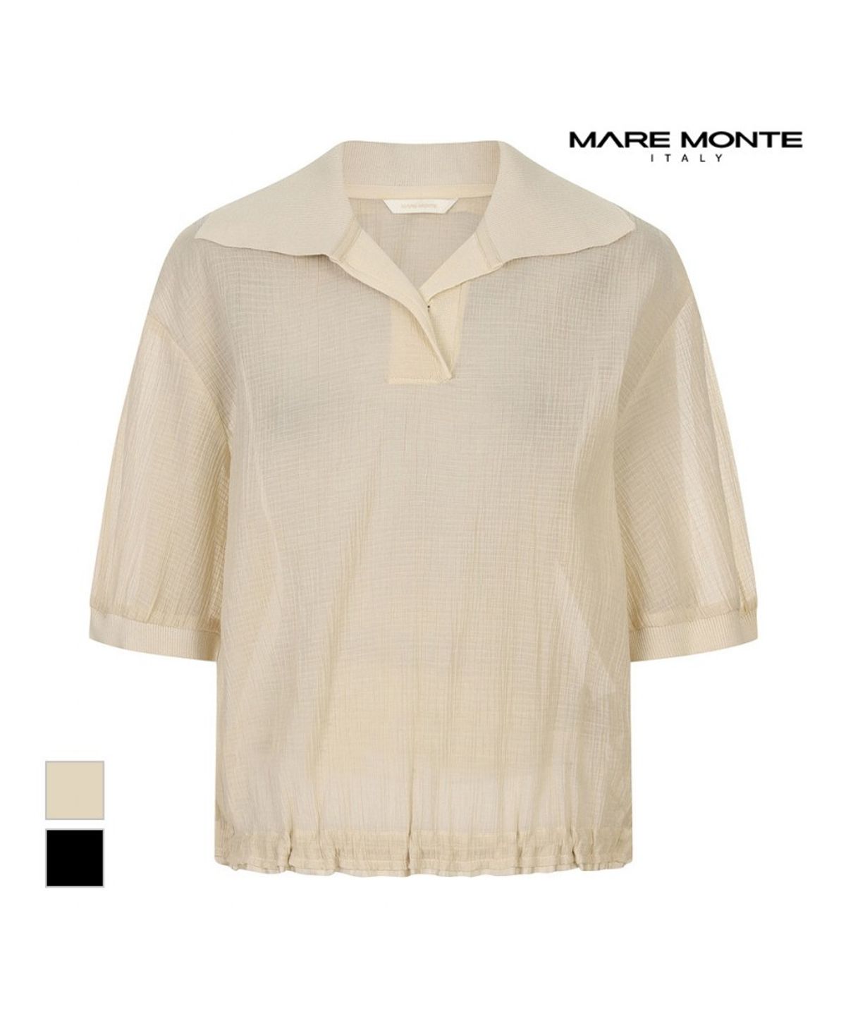 마레몬떼(MAREMONTE) 퍼프소매 카라 블라우스_M246MBL58S0