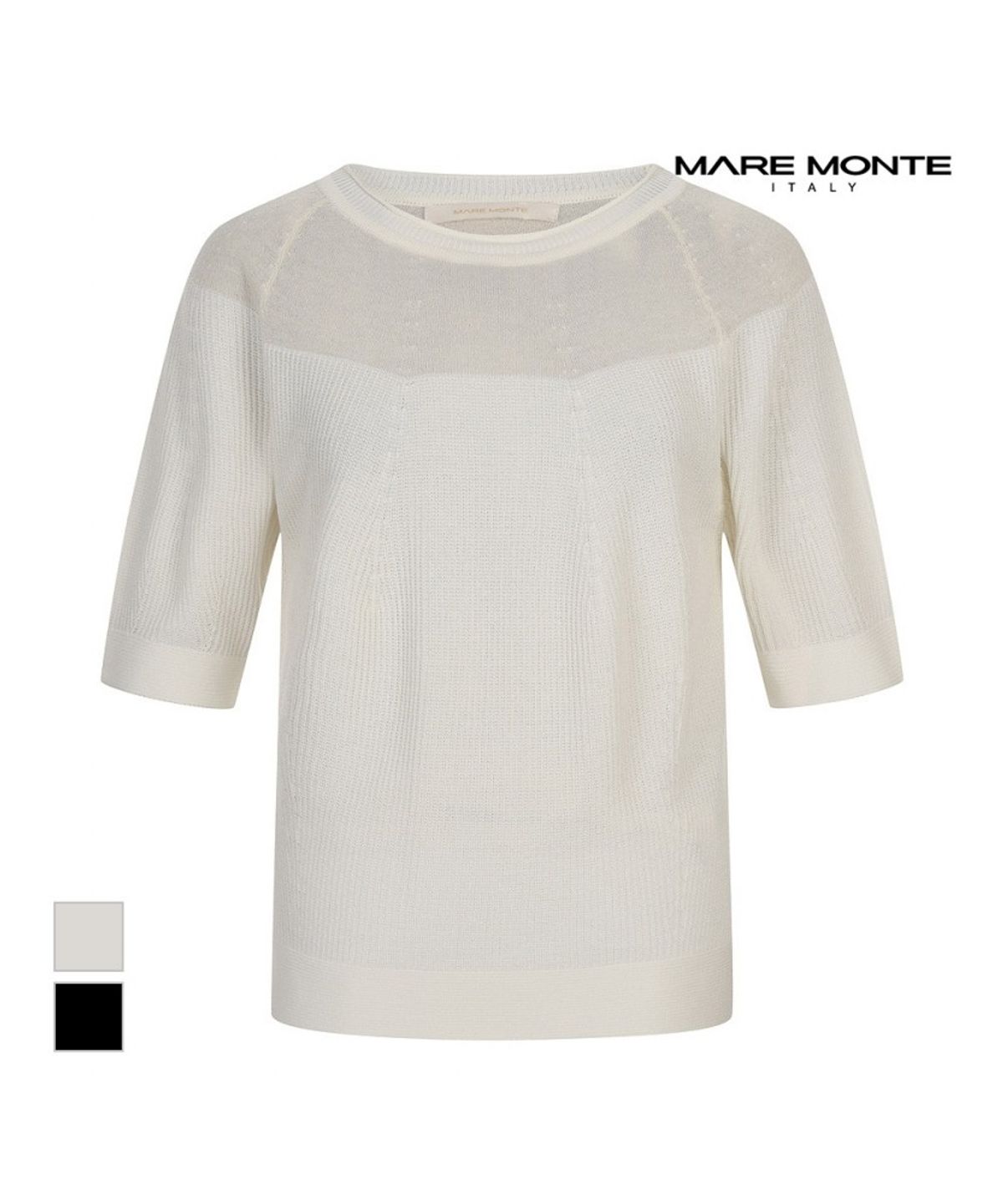 마레몬떼(MAREMONTE) 시스루 배색 니트_M246MKT41P0