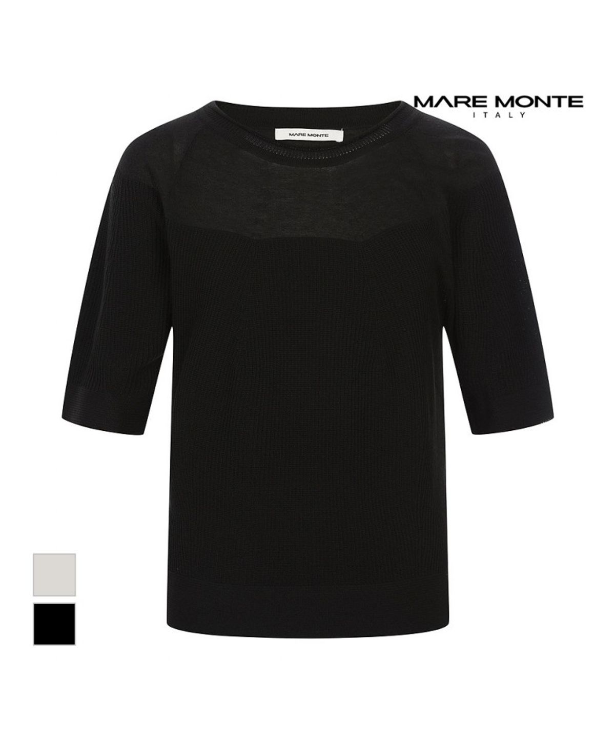마레몬떼(MAREMONTE) 시스루 배색 니트_M246MKT41P0